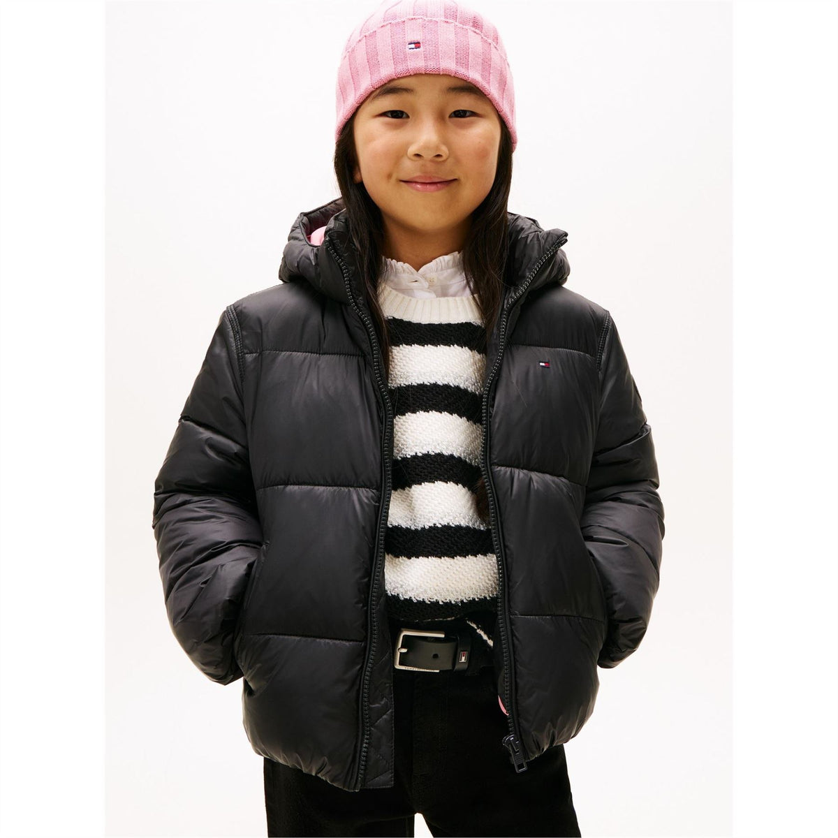 Tommy Hilfiger Shiny Water Resistant Insulated Short Puffer Jacket