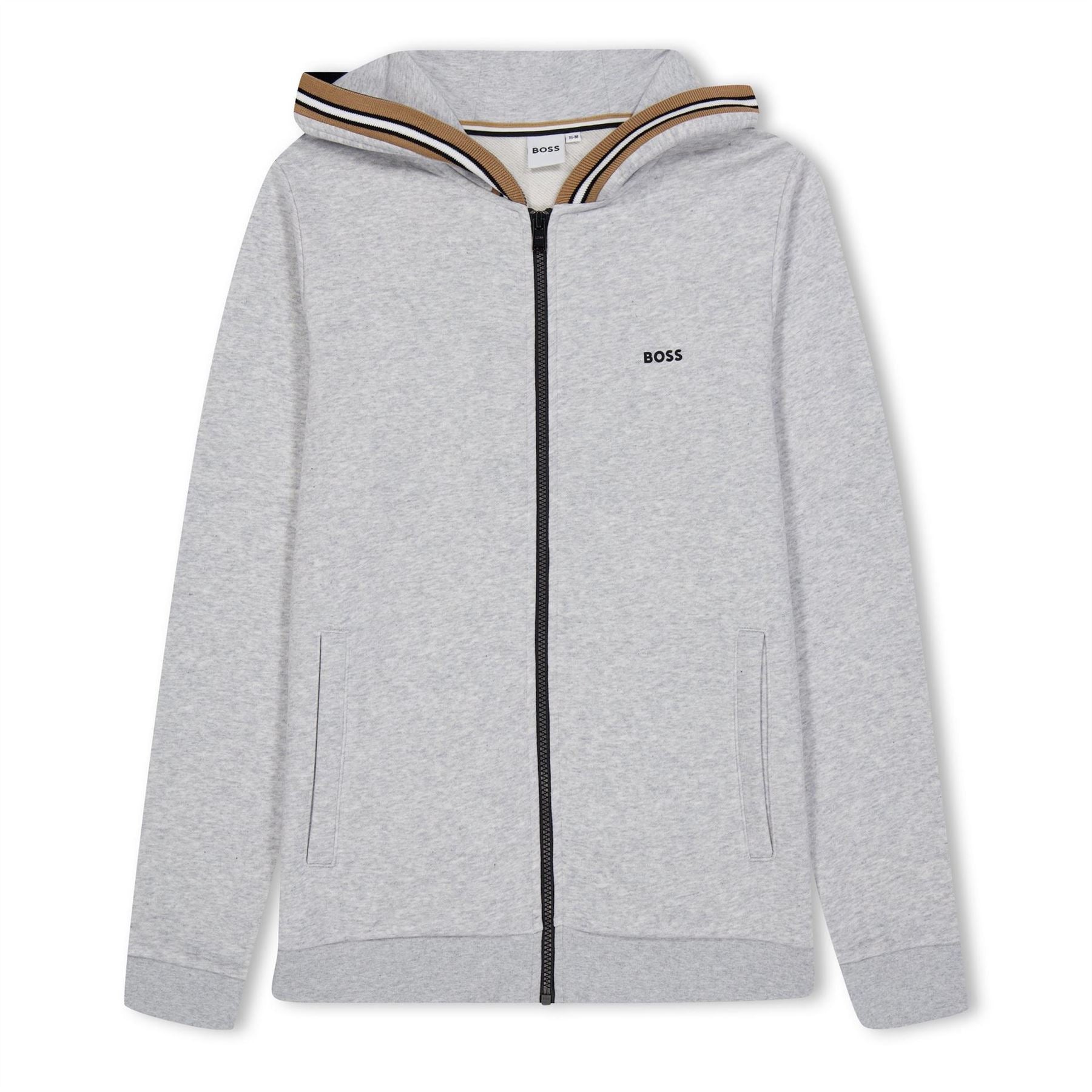 Boss Hooded Logo Print Sweatshirt Jacket
