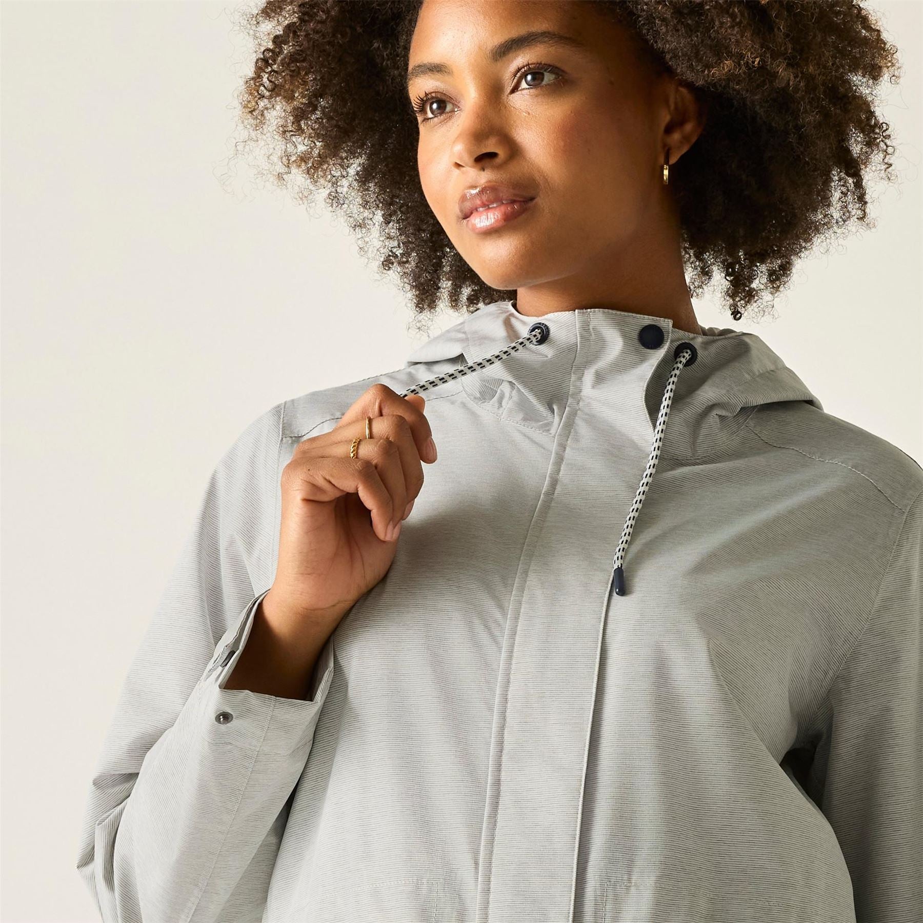 Regatta Norana Solid Patterned Snap Button Storm Flap Parka Coat