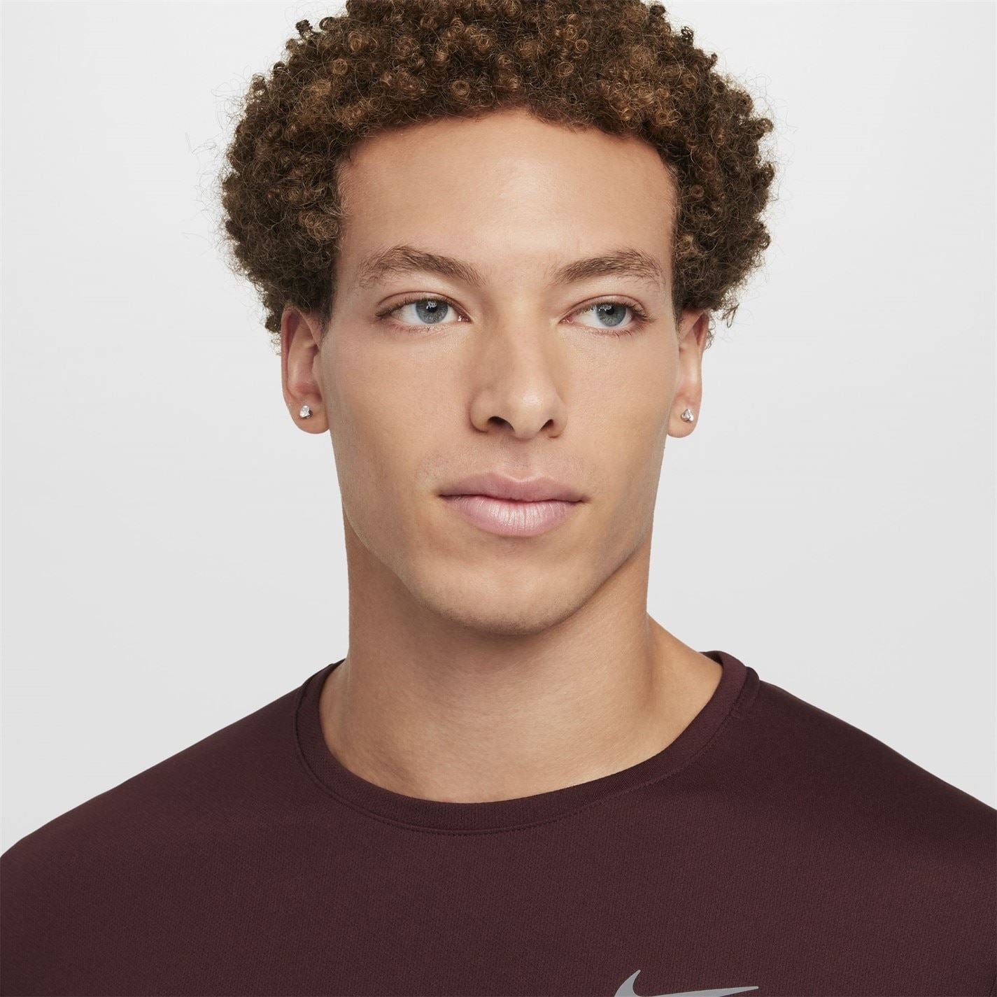 Nike Mens Miler Dri Fit Uv Long Sleeve Running Top