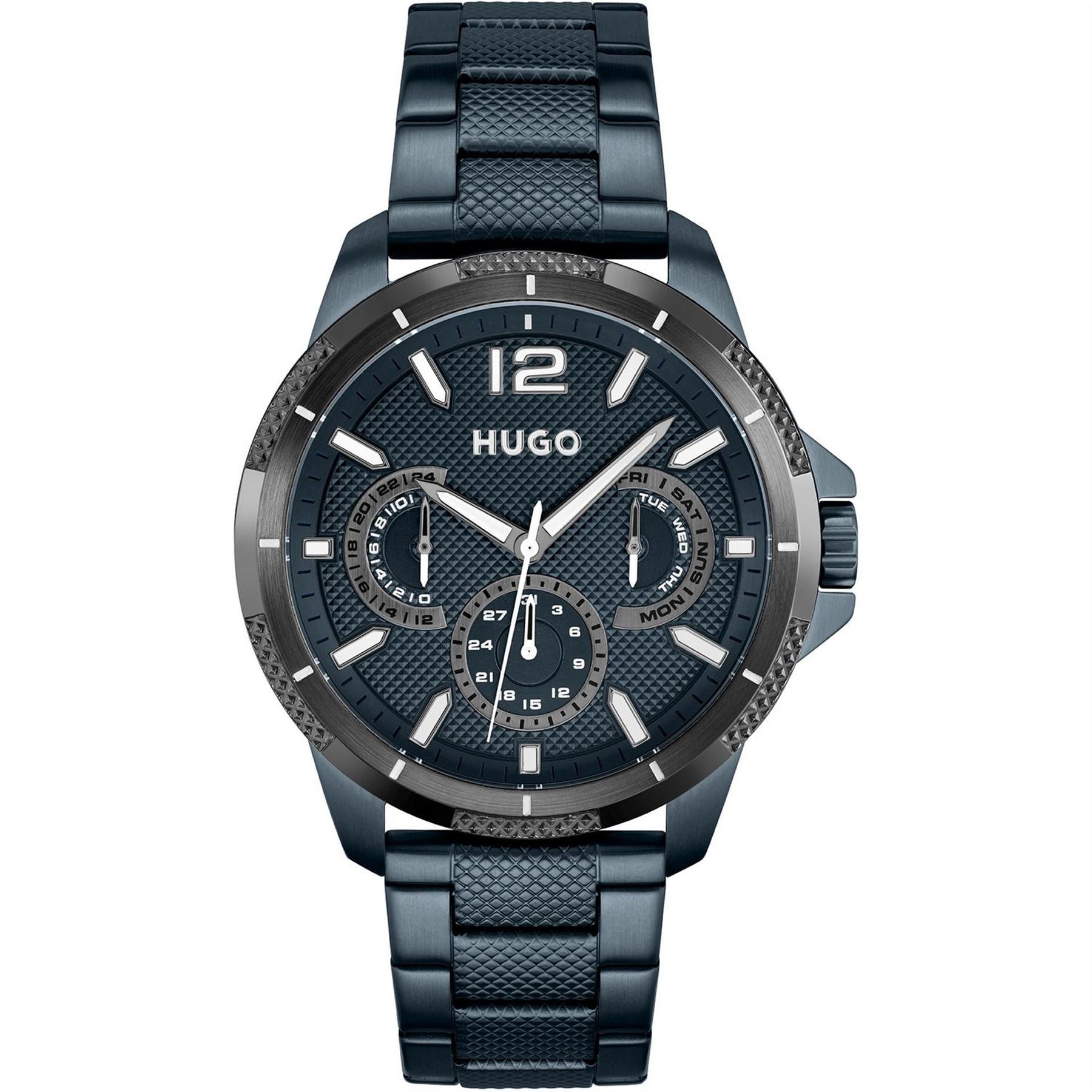 Hugo Sport Blue Ip Bracelet Watch Mens