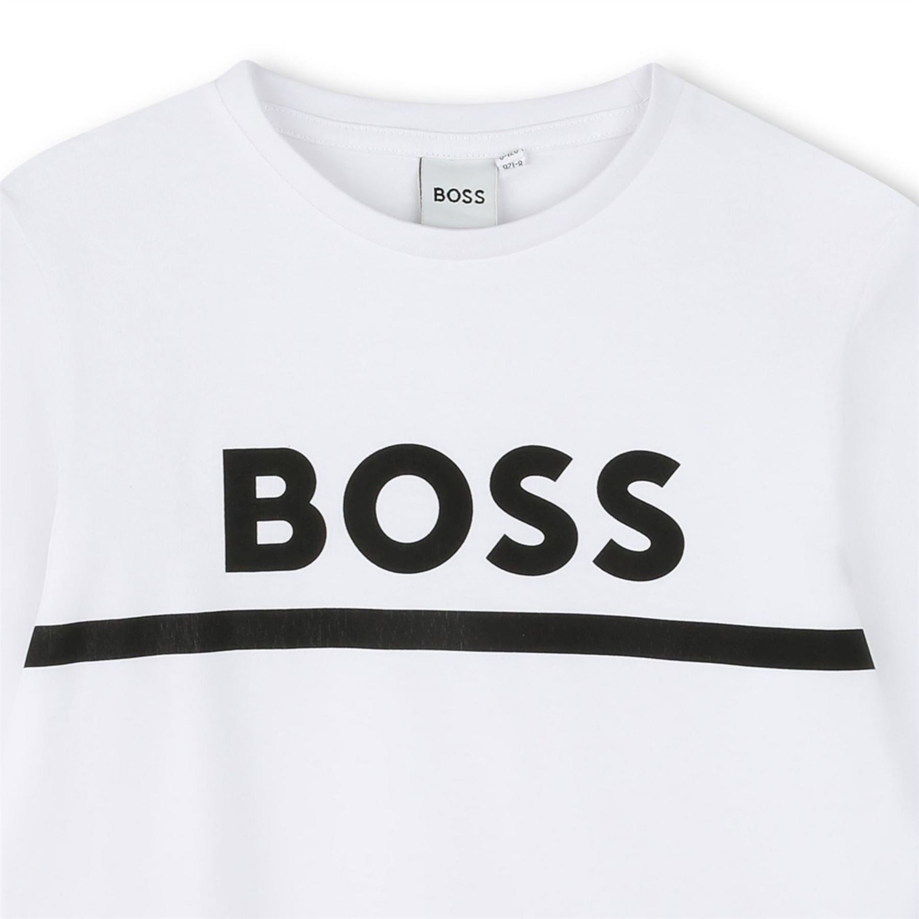 Boss Long Sleeve Large Logo Tee, Iconic Logo Print T-Shirt