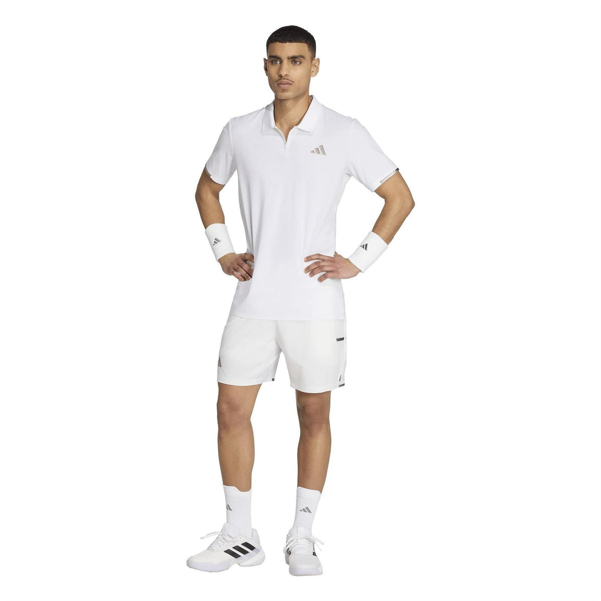 adidas Wim Bold Logo Collared Short Sleeve Polo Shirt
