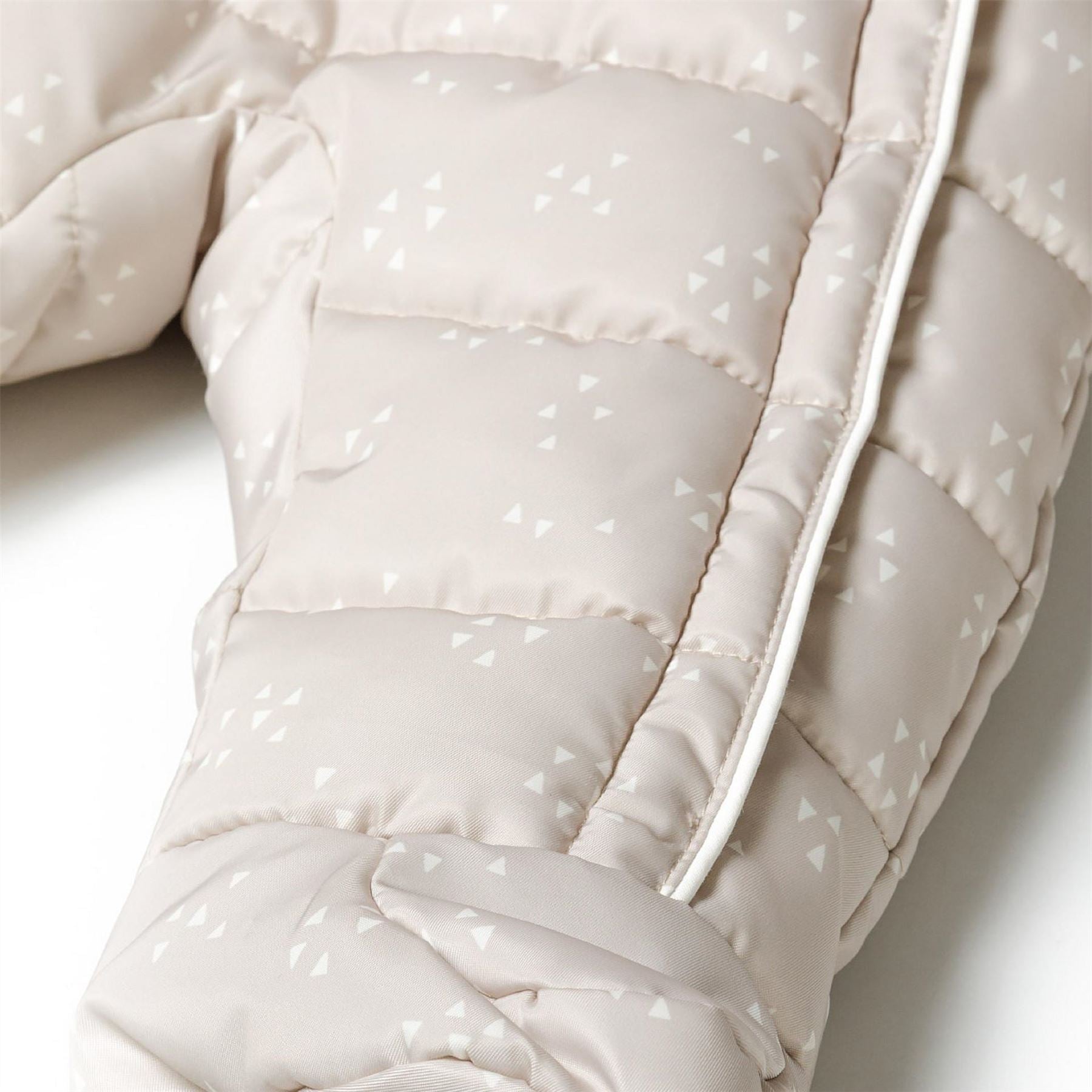 Minoti Boys Baby Snowsuit Fixed Hood Double Zip Beige