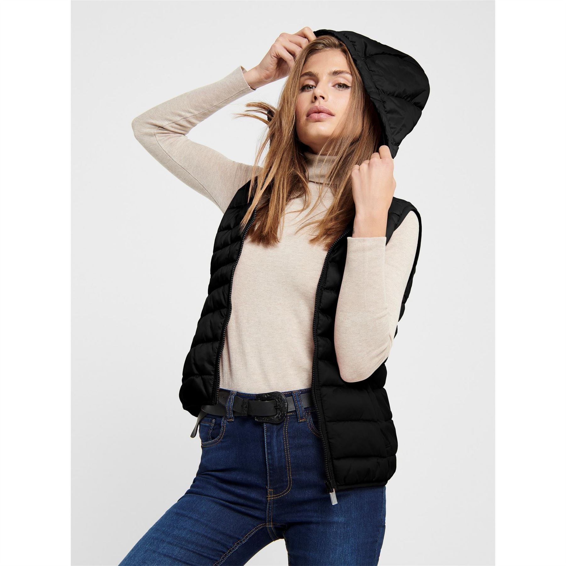 Only Tahoe Full Zip Quilted Hooded Gilet