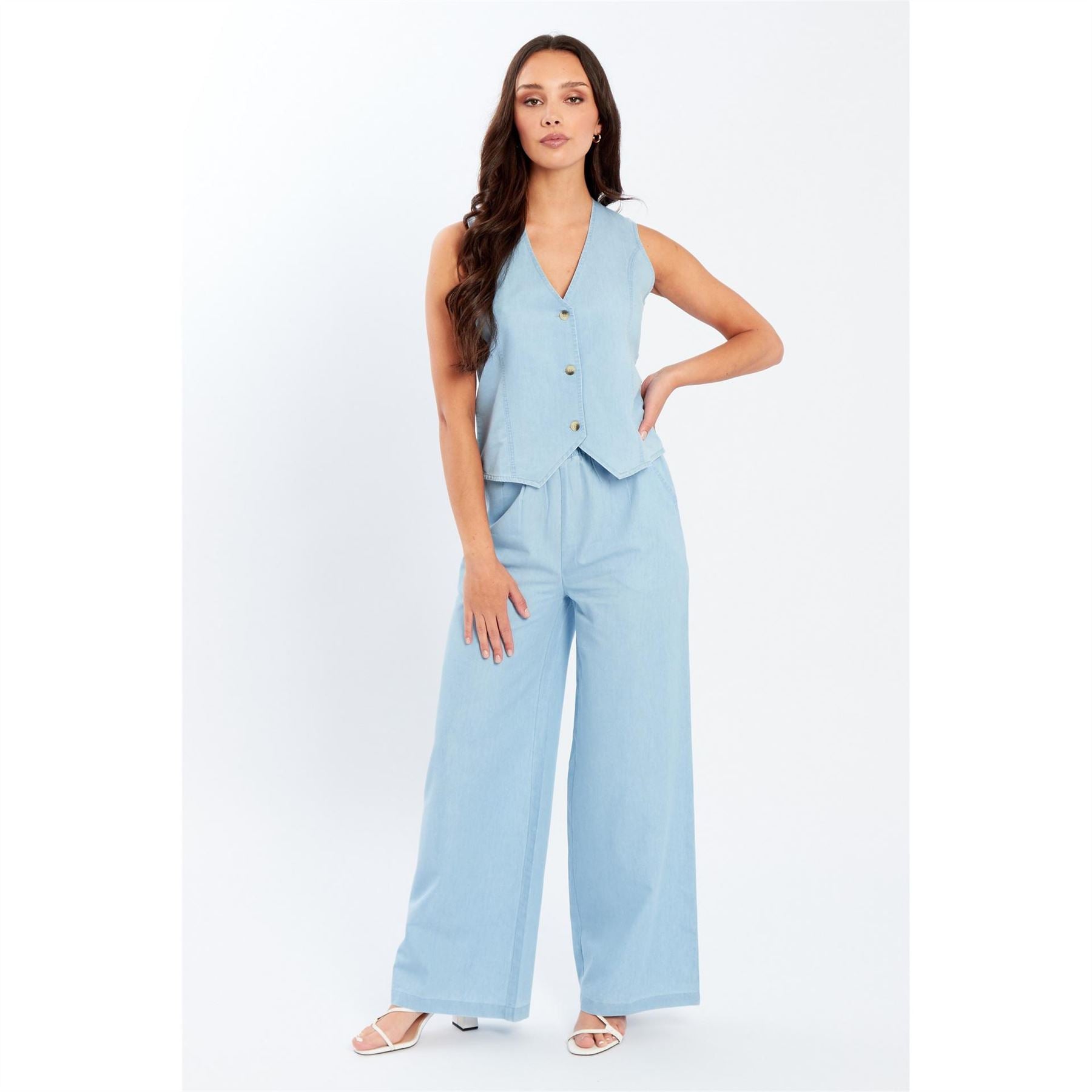 Be You Womens Shiny Skinny Fit Waistcoat