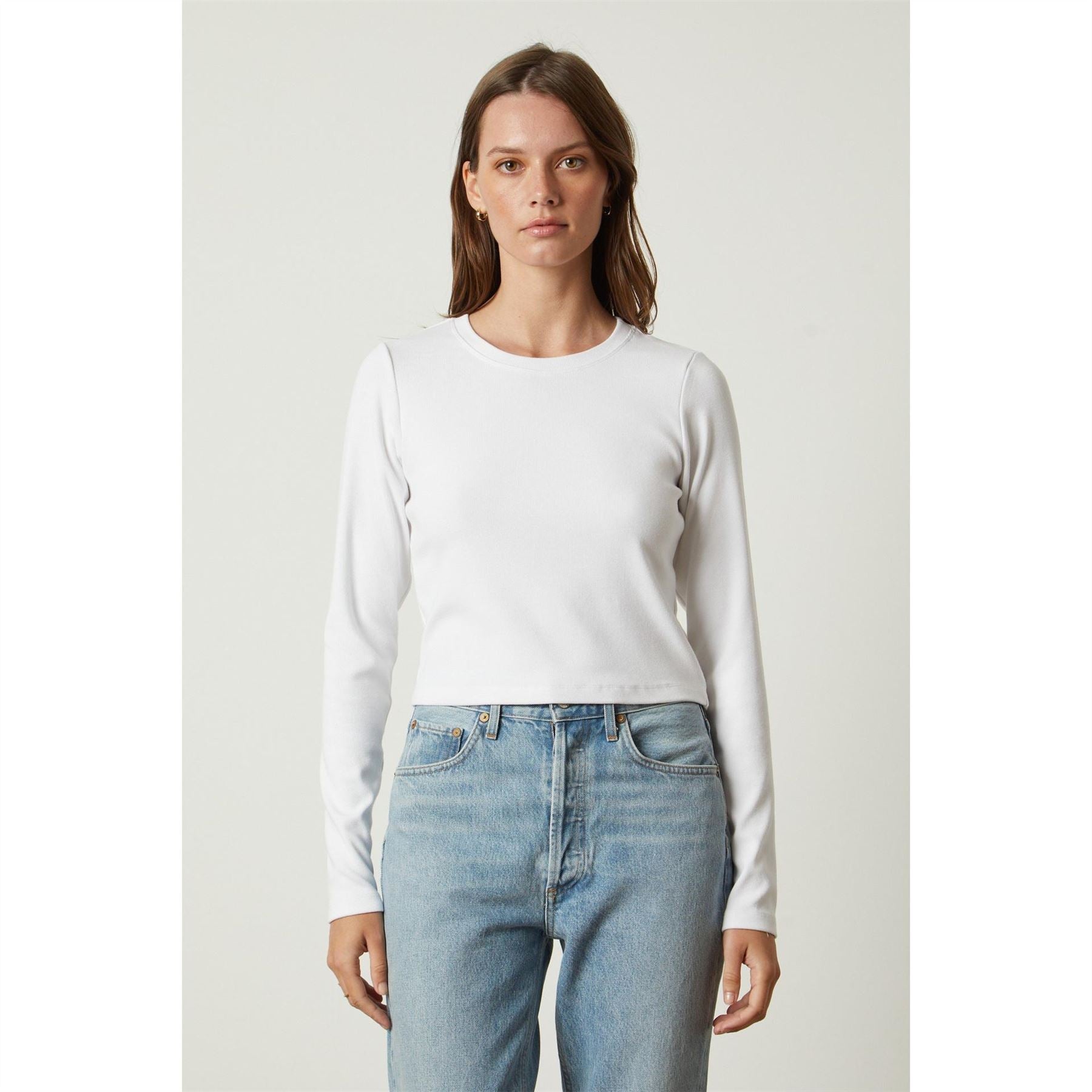 Velvet by Graham and Spencer Ribbed Regular Fit Long Sleeve T-Shirt