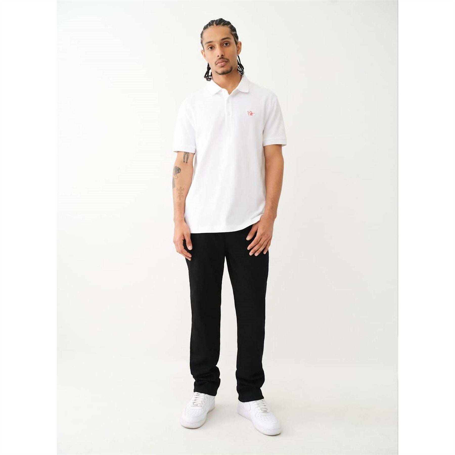 True Religion Buddha Patched Logo Short Sleeve Polo Shirt