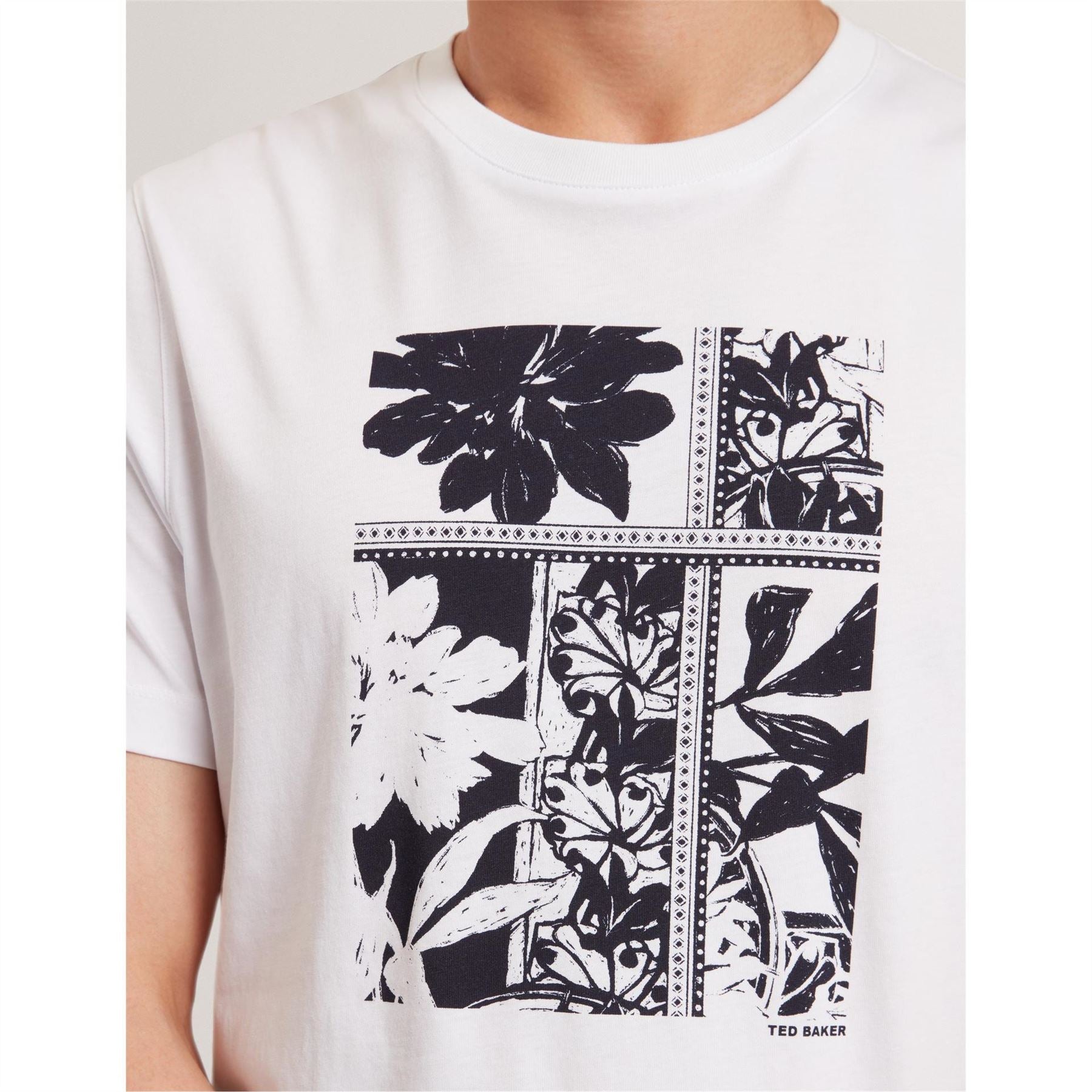Ted Baker Box Print Crew Neck Short Sleeve T-Shirt