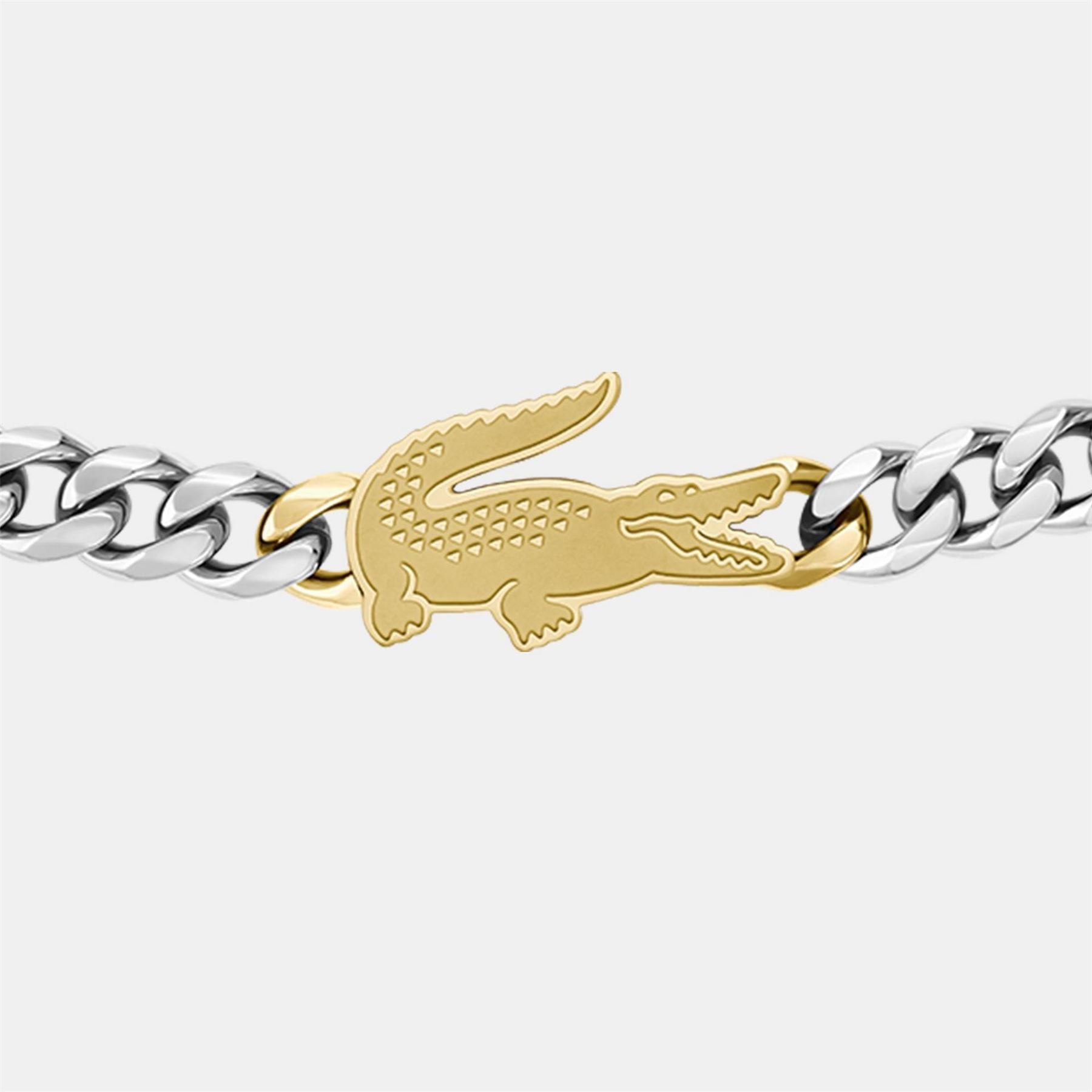 Lacoste Mens Arthor Crocodile Curb Chain Bracelet