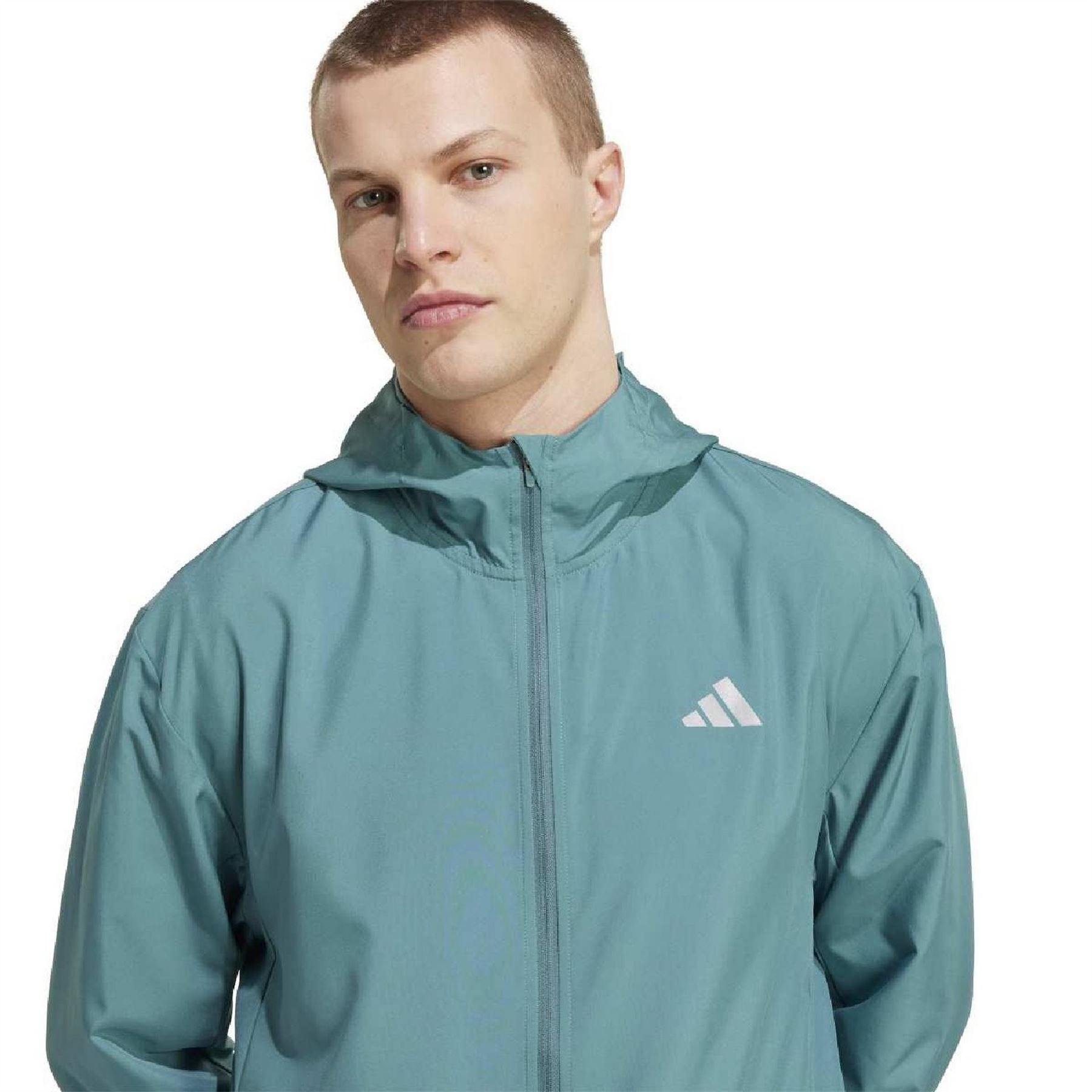 adidas Run It Full Zip Aeroready Hooded Long Sleeve Running Jacket
