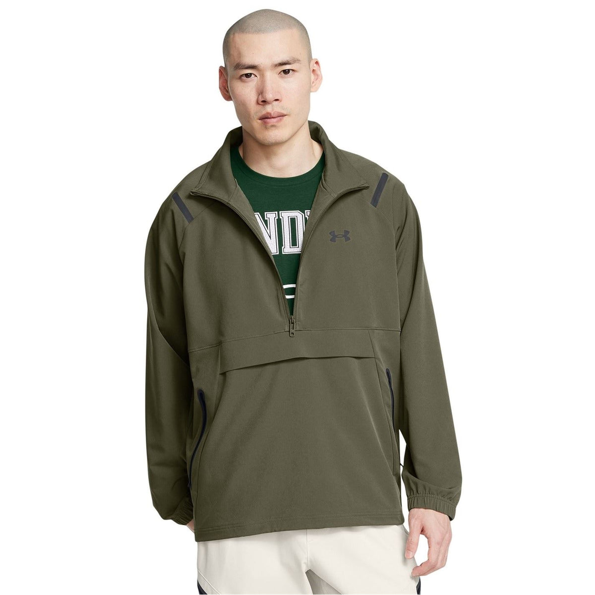 Under Armour Unstoppable Solid Patterned Anorak Jacket with Drawstring