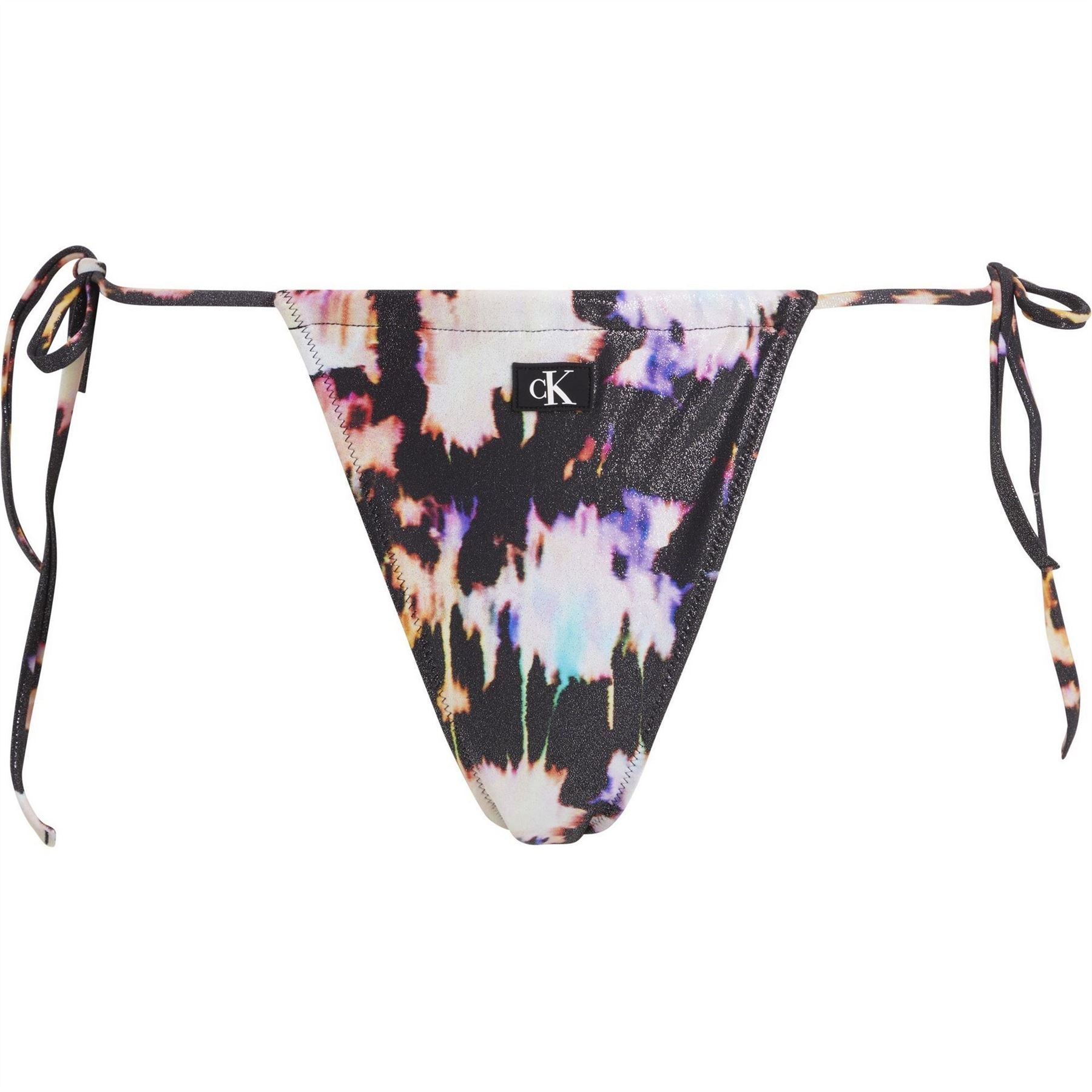 Calvin Klein Monogram Foil Tie Side Bikini Bottoms