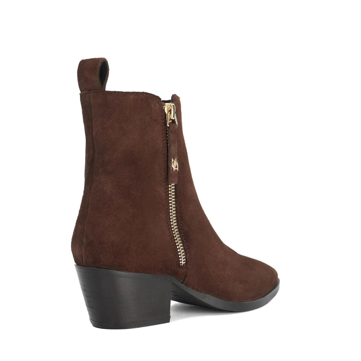 Dune London Paxy Suede Block Heel Ankle Boots
