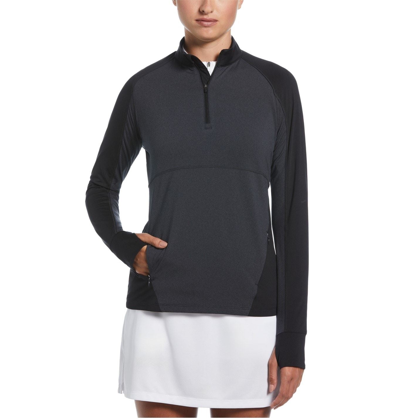 Callaway Zip Neck Raglan Sleeve Tech Midlayer Top
