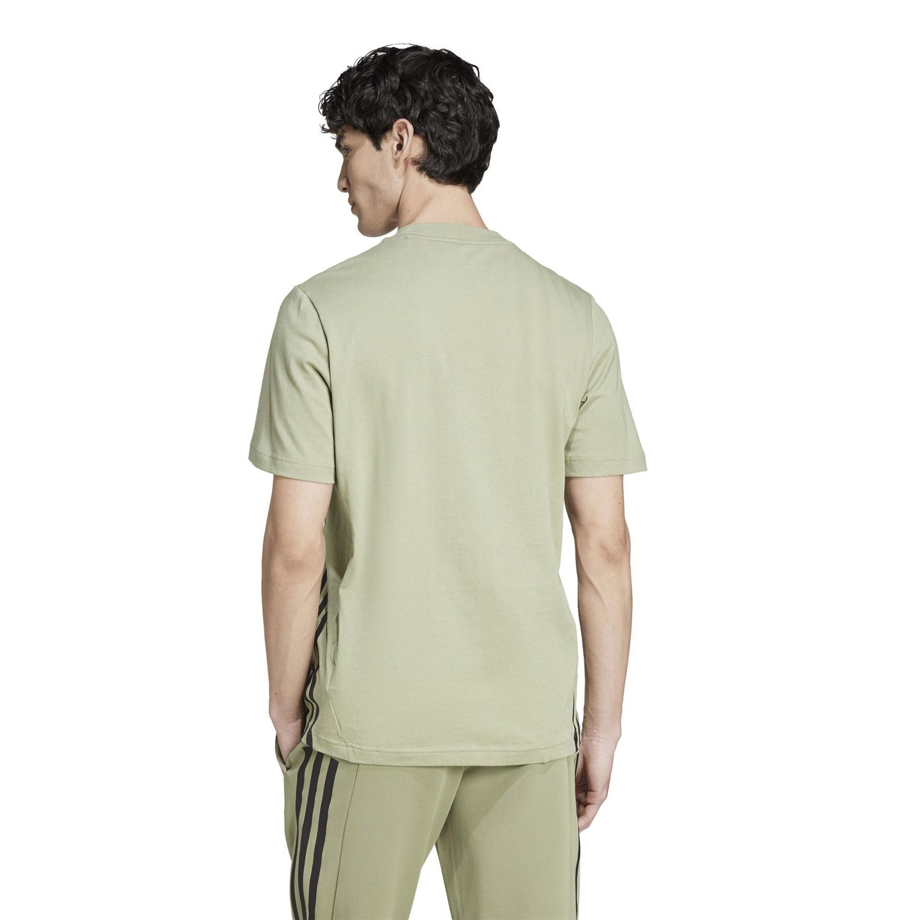 adidas Crew Neck Short Sleeve Jersey T-Shirt with Side Stripes