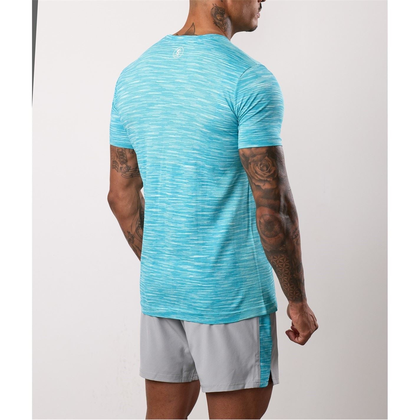 Gym King Energy Seamless Space Dye Tee   Ocean Blue Multi
