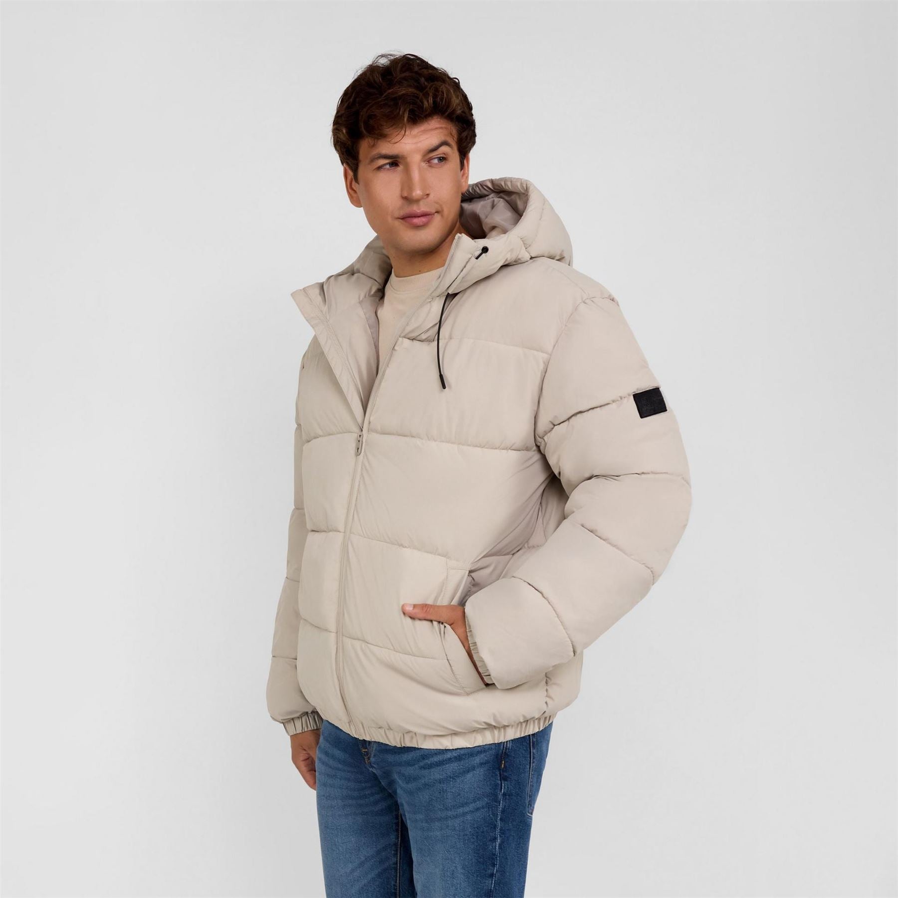 Minoti Men Ripstop Jacket High Collar Elastic Cuffs Grey