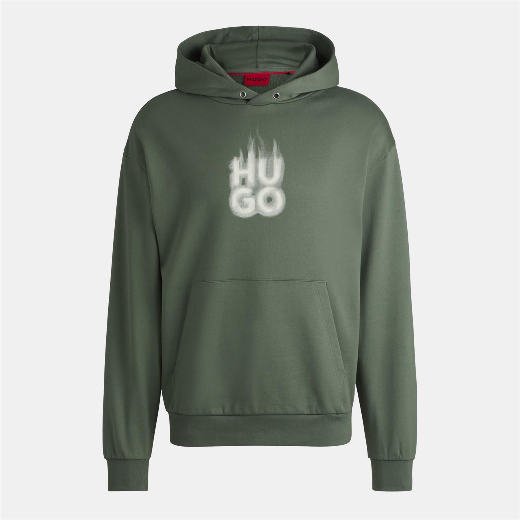 Hugo Lettering Hooded Neck Long Sleeve Sweatshirt