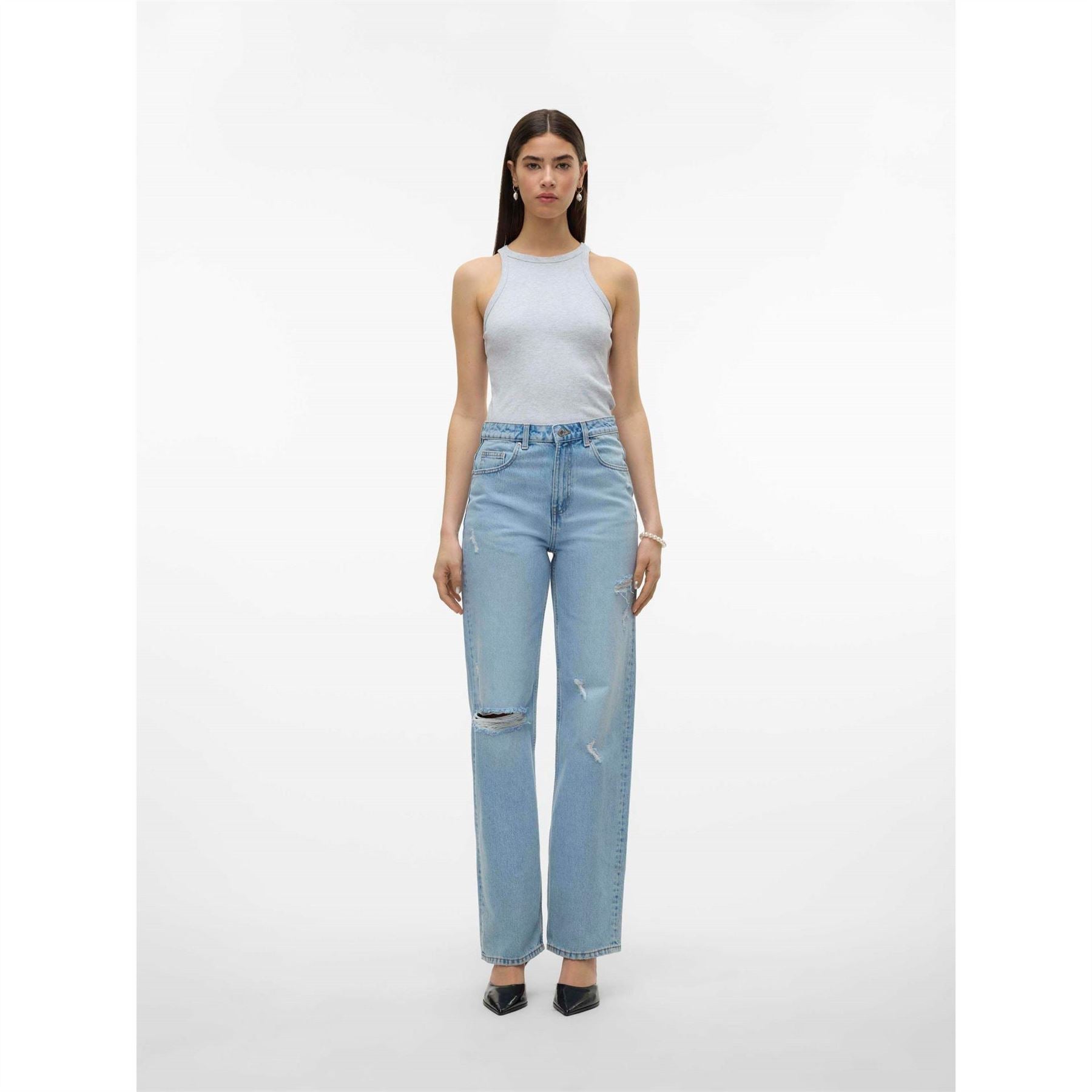 Vero Moda Box Tank Crew Neck Sleeveless Top