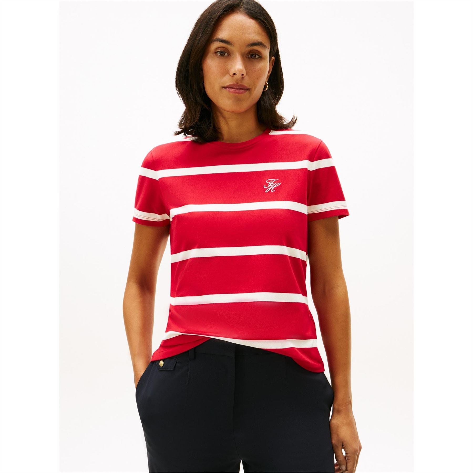 Tommy Hilfiger Embroidered Crew Neck Short Sleeve Jersey T-Shirt
