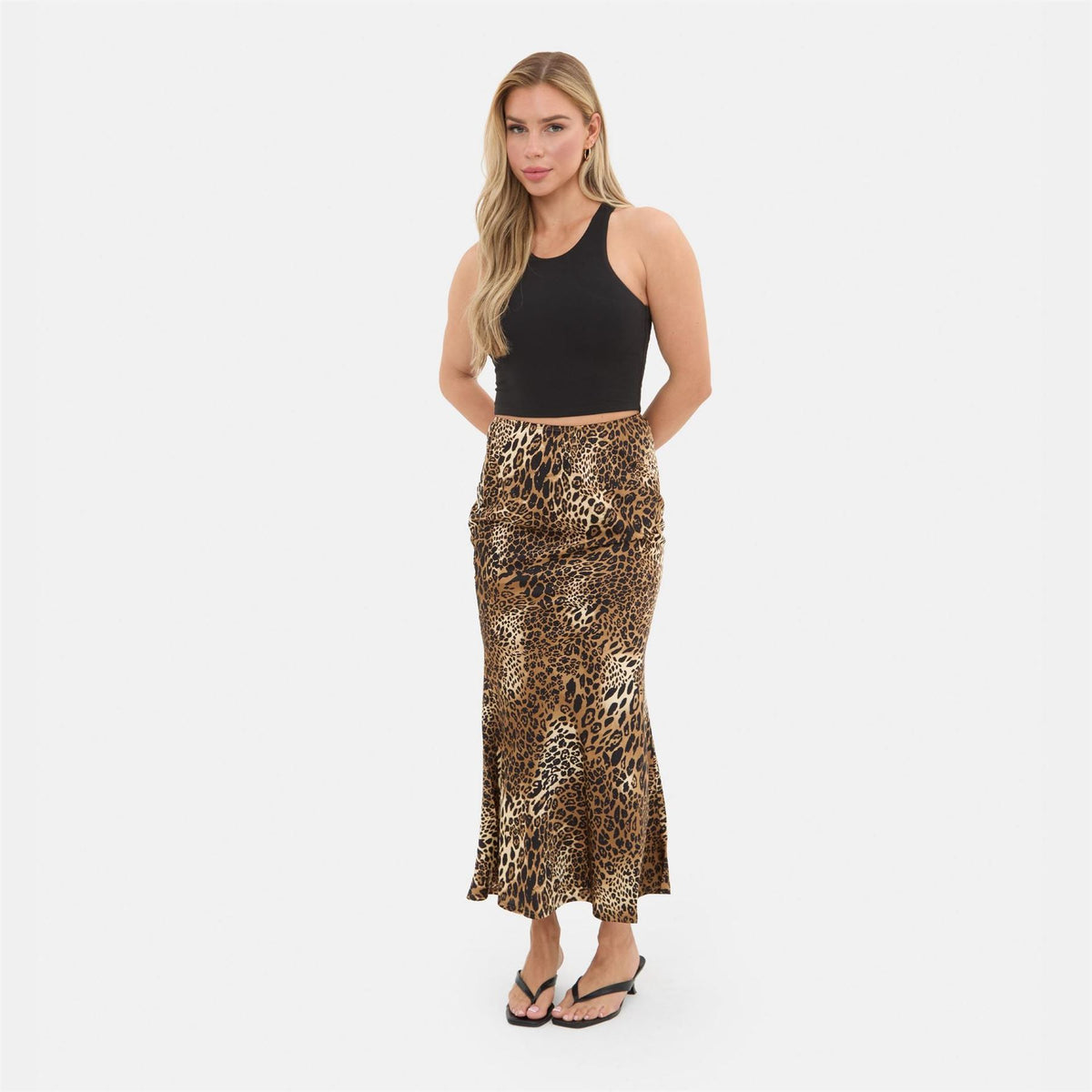 I Saw It First Print Satin Maxi Skirt