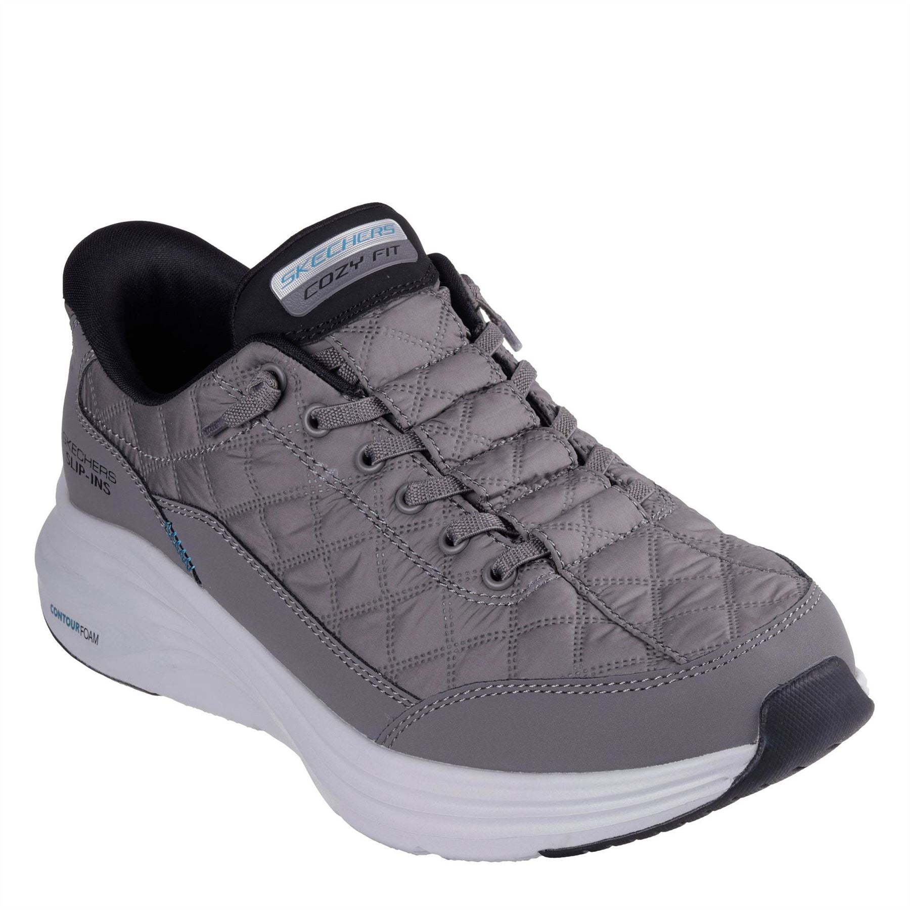 Skechers Mens Quilted Upper Sneaker Slip On Trainers