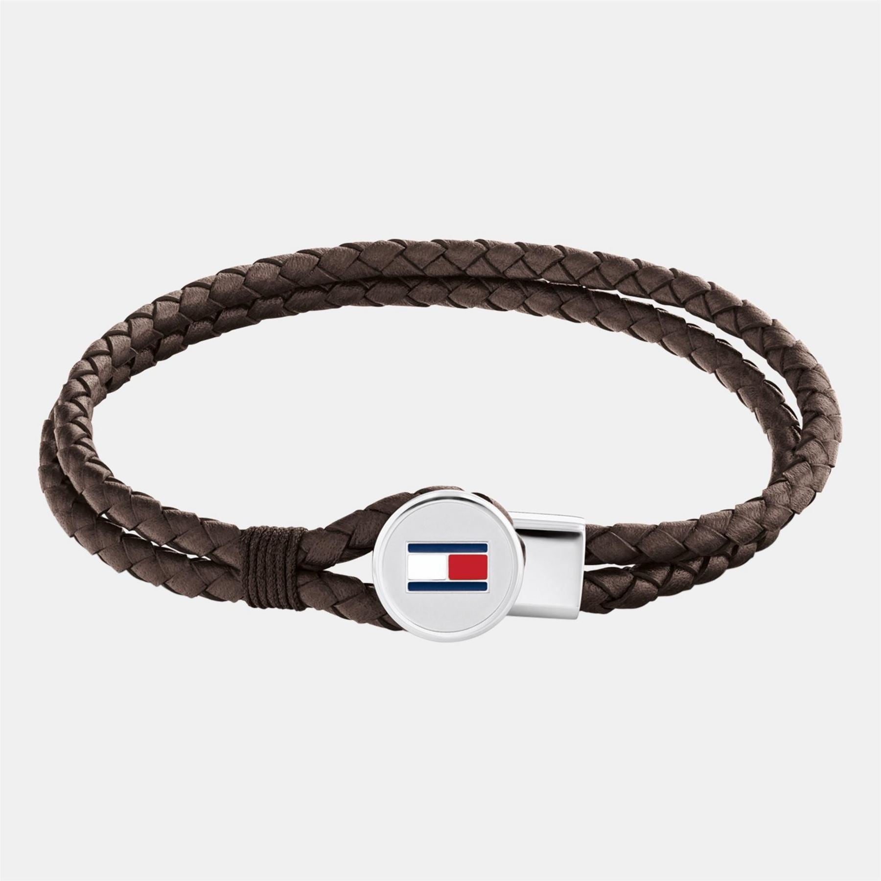 Tommy Hilfiger Hilfiger Men’s Braided Leather Bracelet