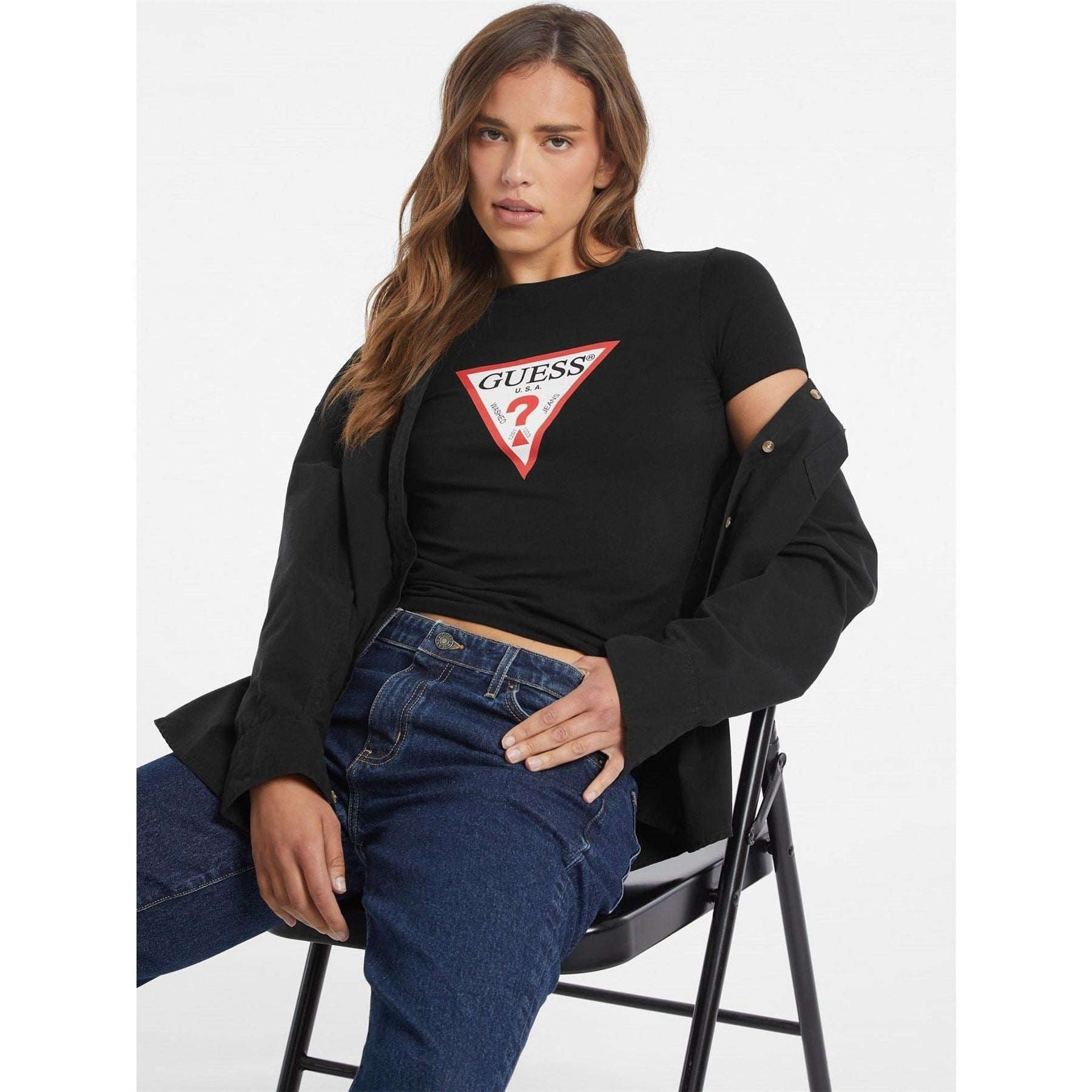 Guess Tri Icon Slim Fit Crew Neck T-Shirt