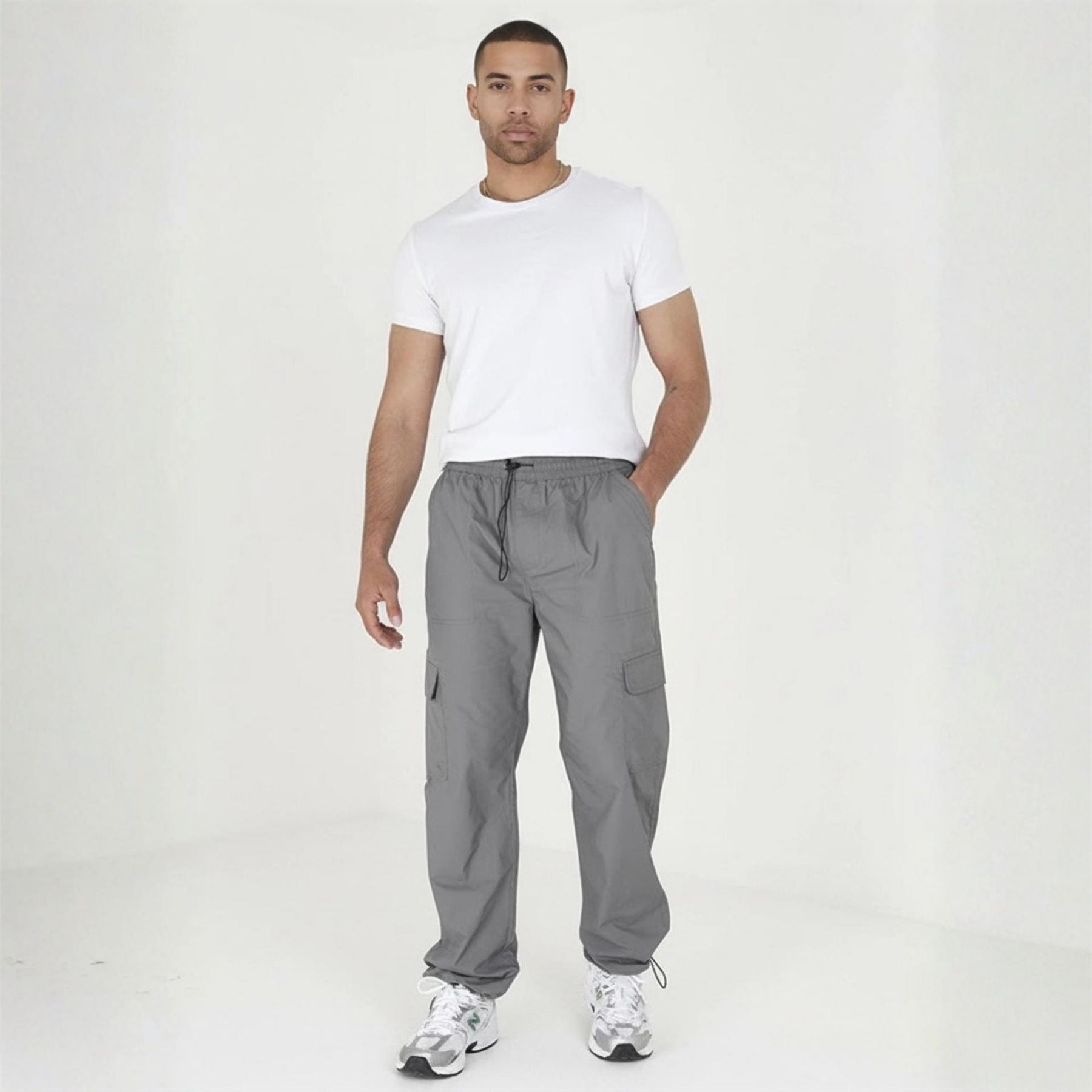 Brave Soul Mens Cotton Poplin Cargo Pant With Adjustable Hem
