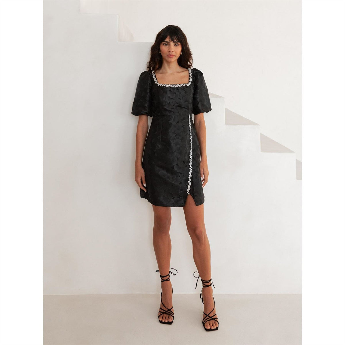 Lovedrobe Square Neck Short Sleeve Mini Shift Dress