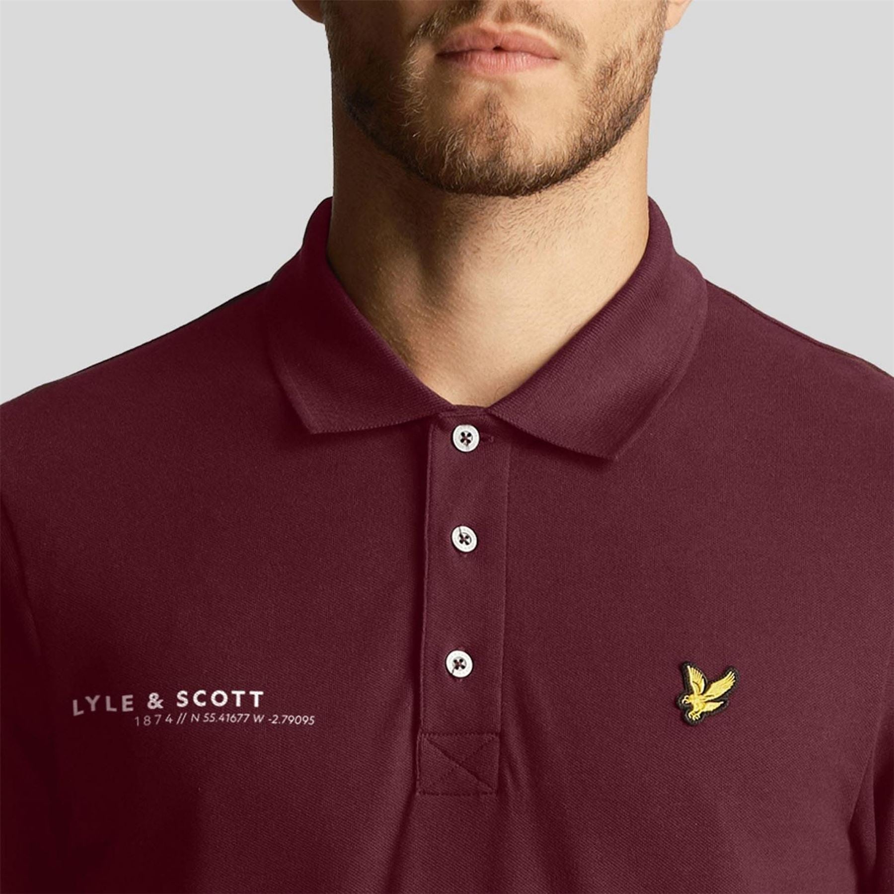Lyle and Scott Ordinate Print Plain Polo Shirt