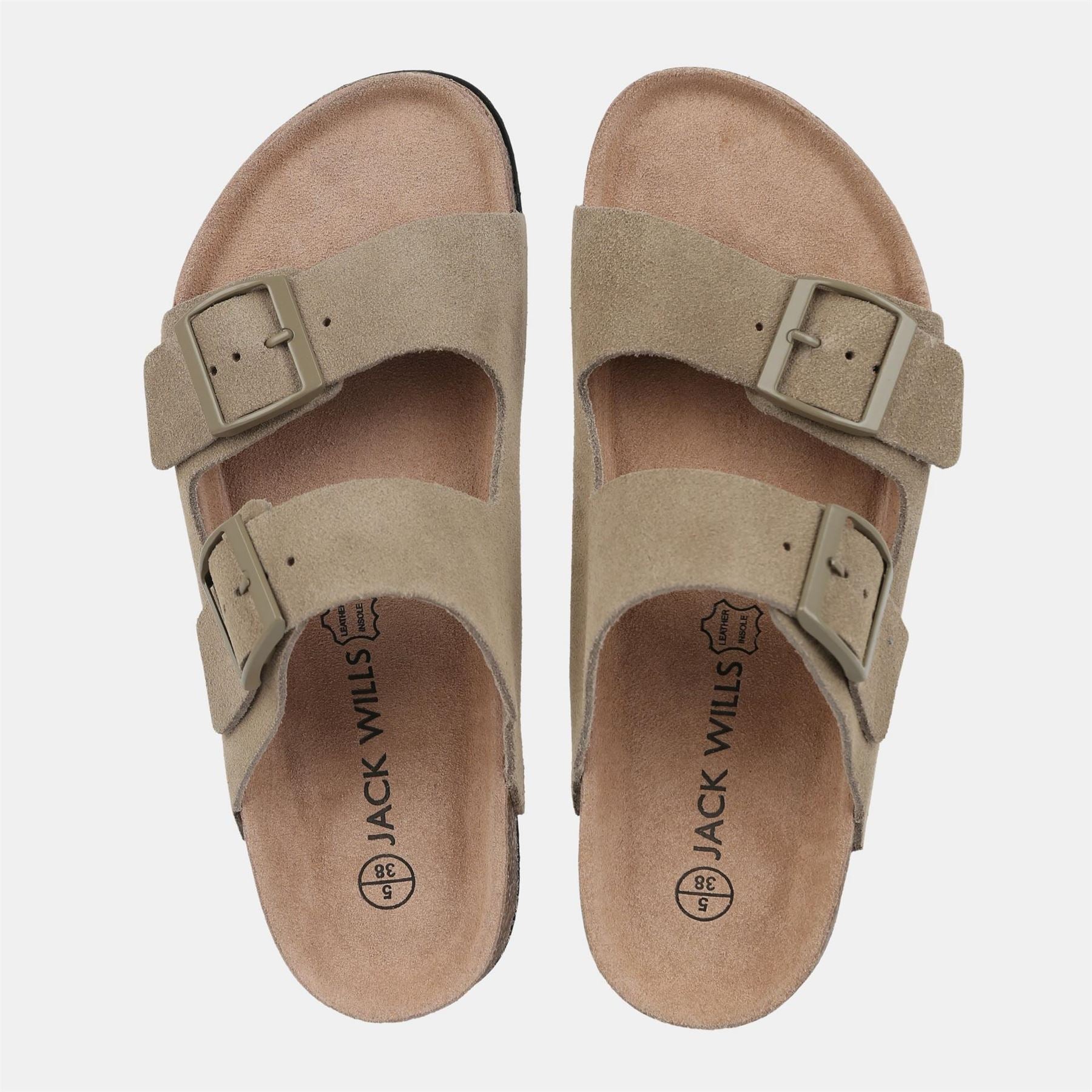 Jack Wills Cork Strap Open Toe Slide Sandals