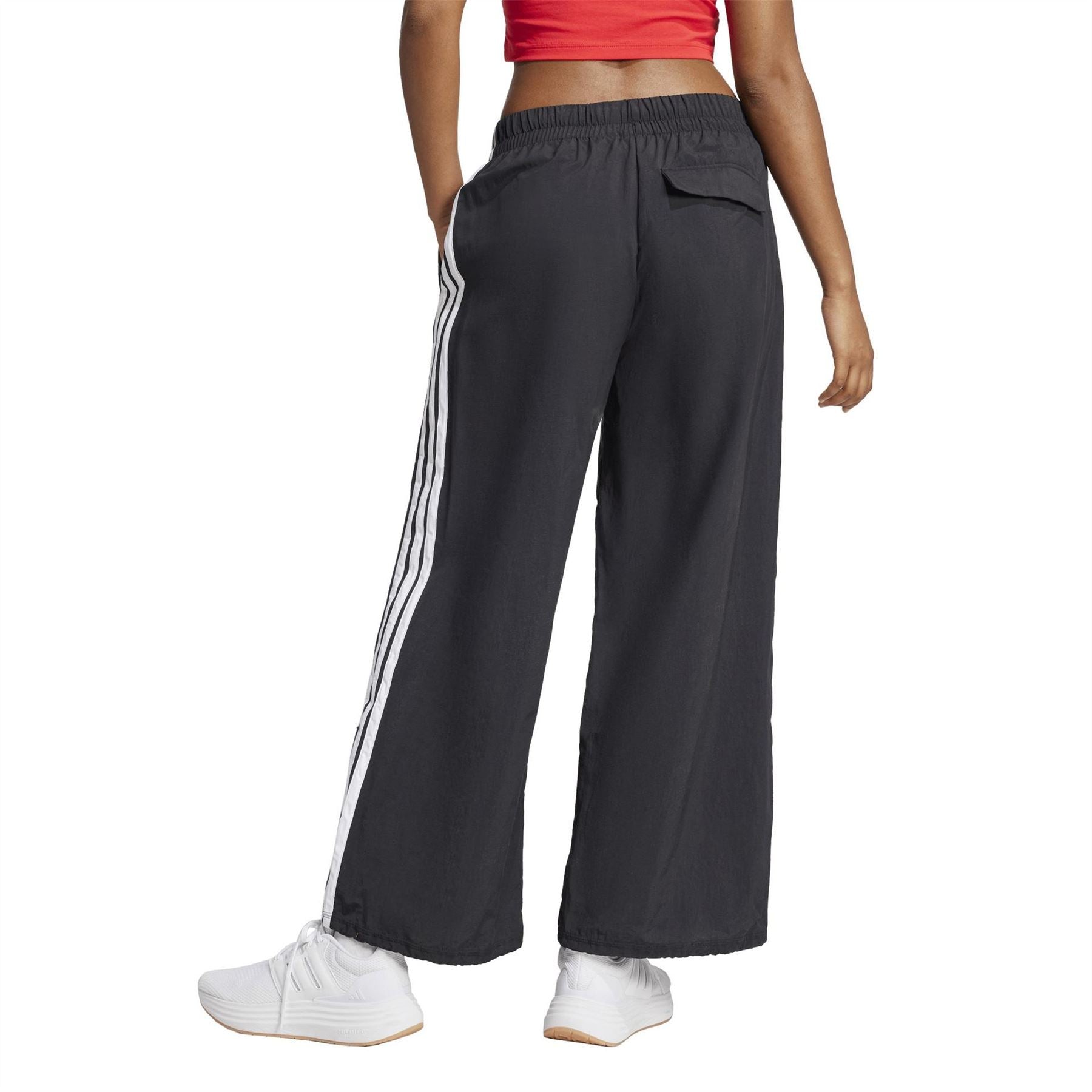 adidas Womens Essentials 3 Stripes Lifestyle Woven Parachute Tracksuit Bottoms