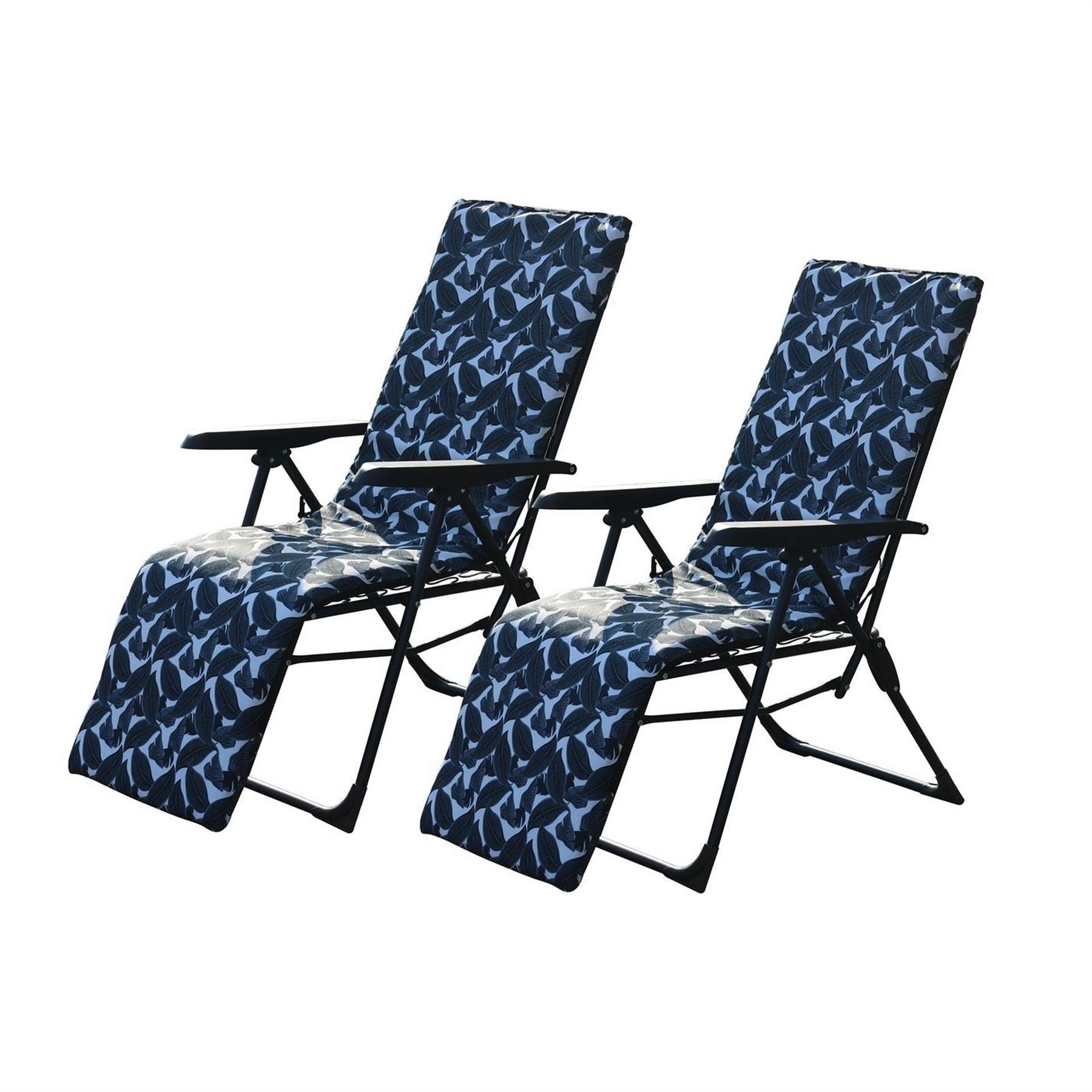 Linea Metal Frame Patterned Cushion Garden Chairs