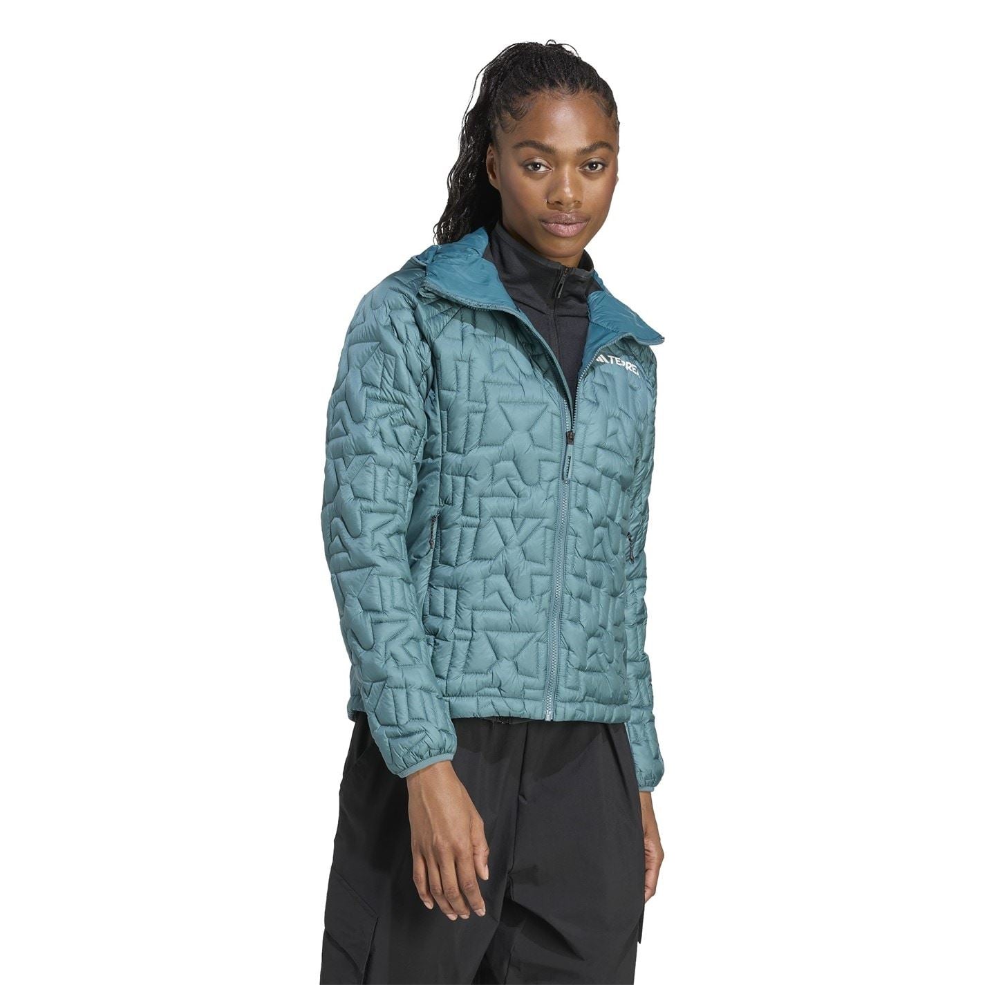 adidas Womens Terrex Xperior Primaloft Loose Fill Insulated Hooded Jacket