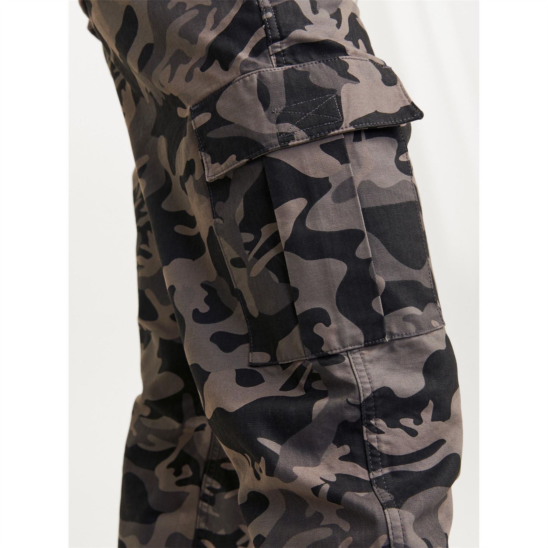 Jack and Jones Barkley Camo Straight Leg Cargo Pants