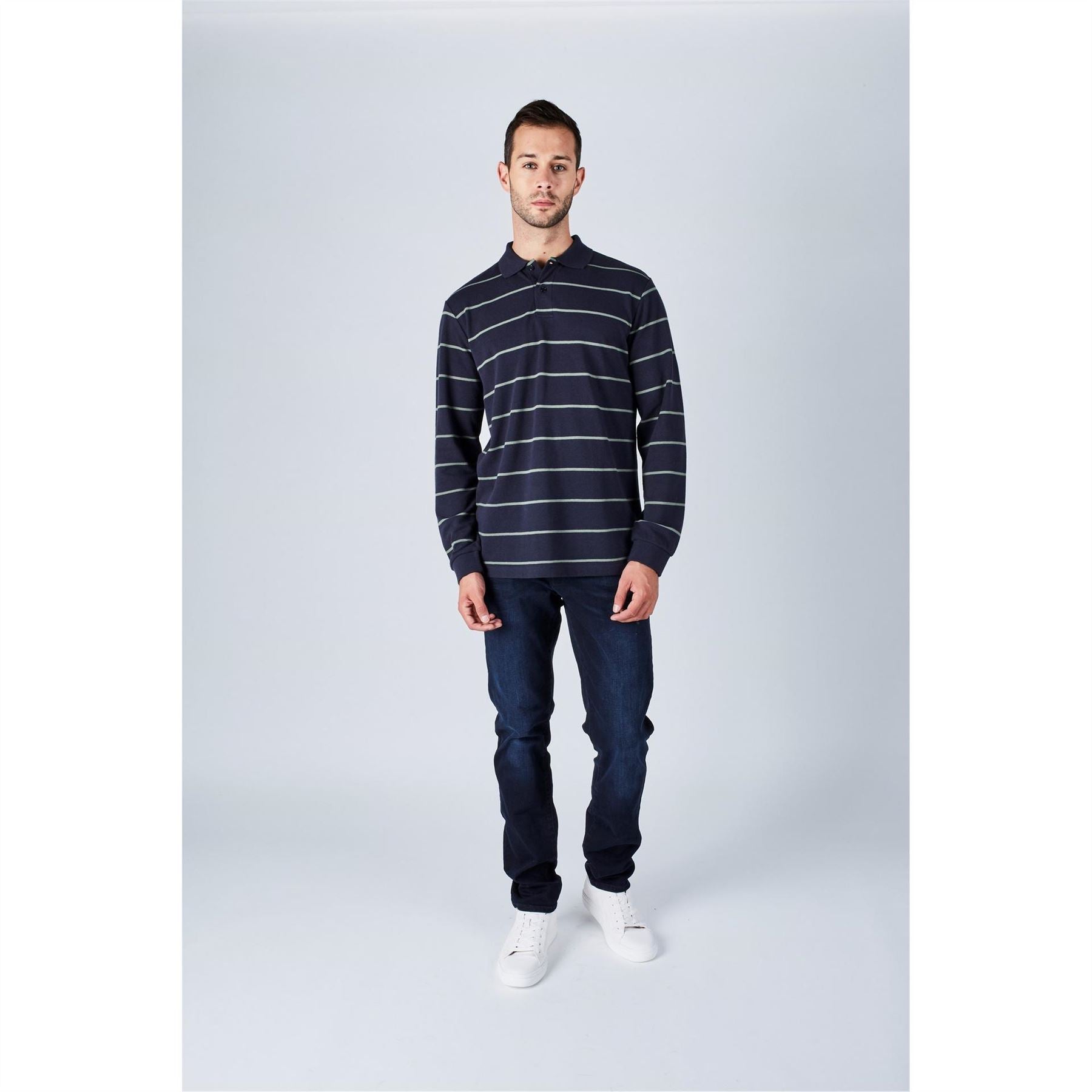 Harvey and Jones Mens Striped Polo Shirt