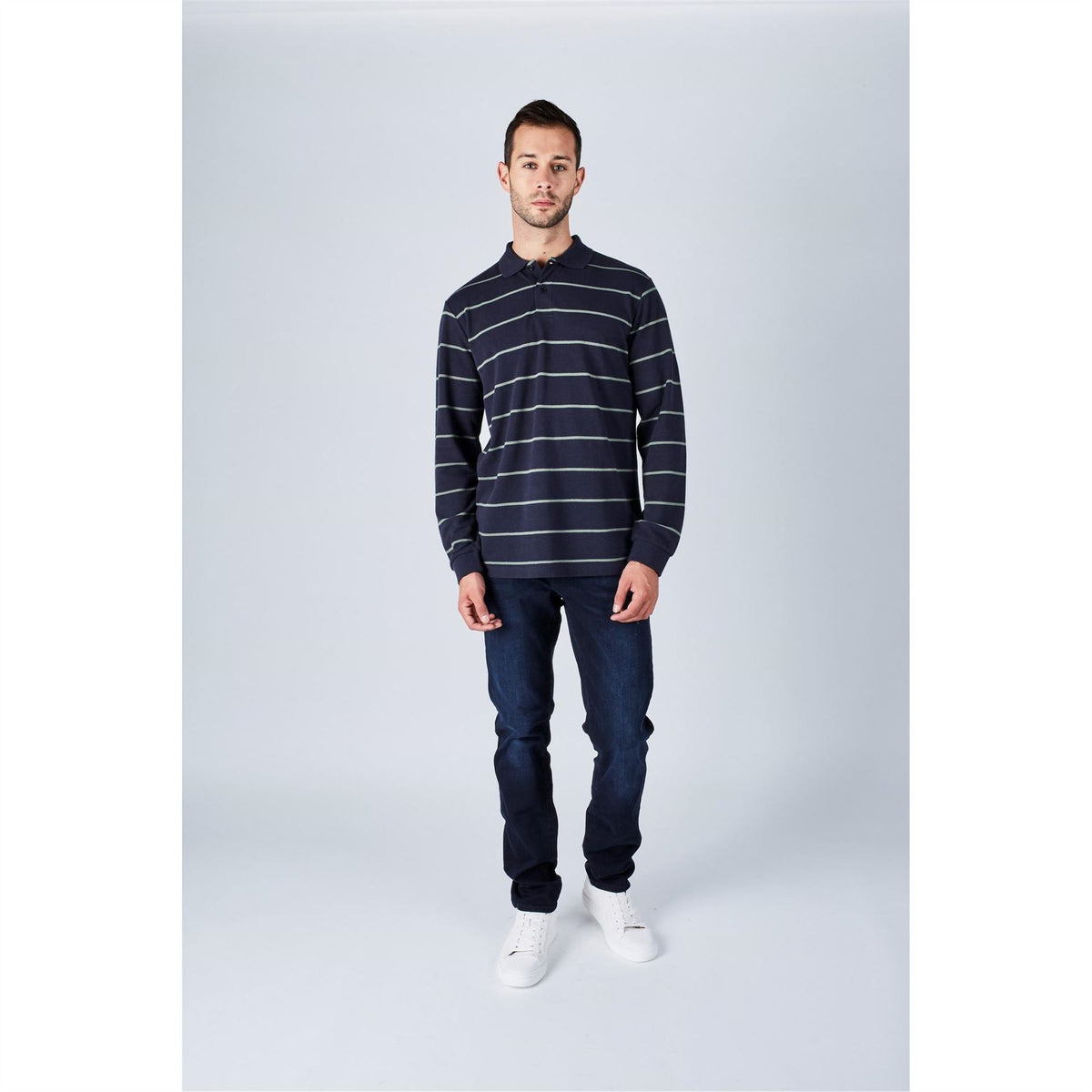 Harvey and Jones Mens Striped Polo Shirt