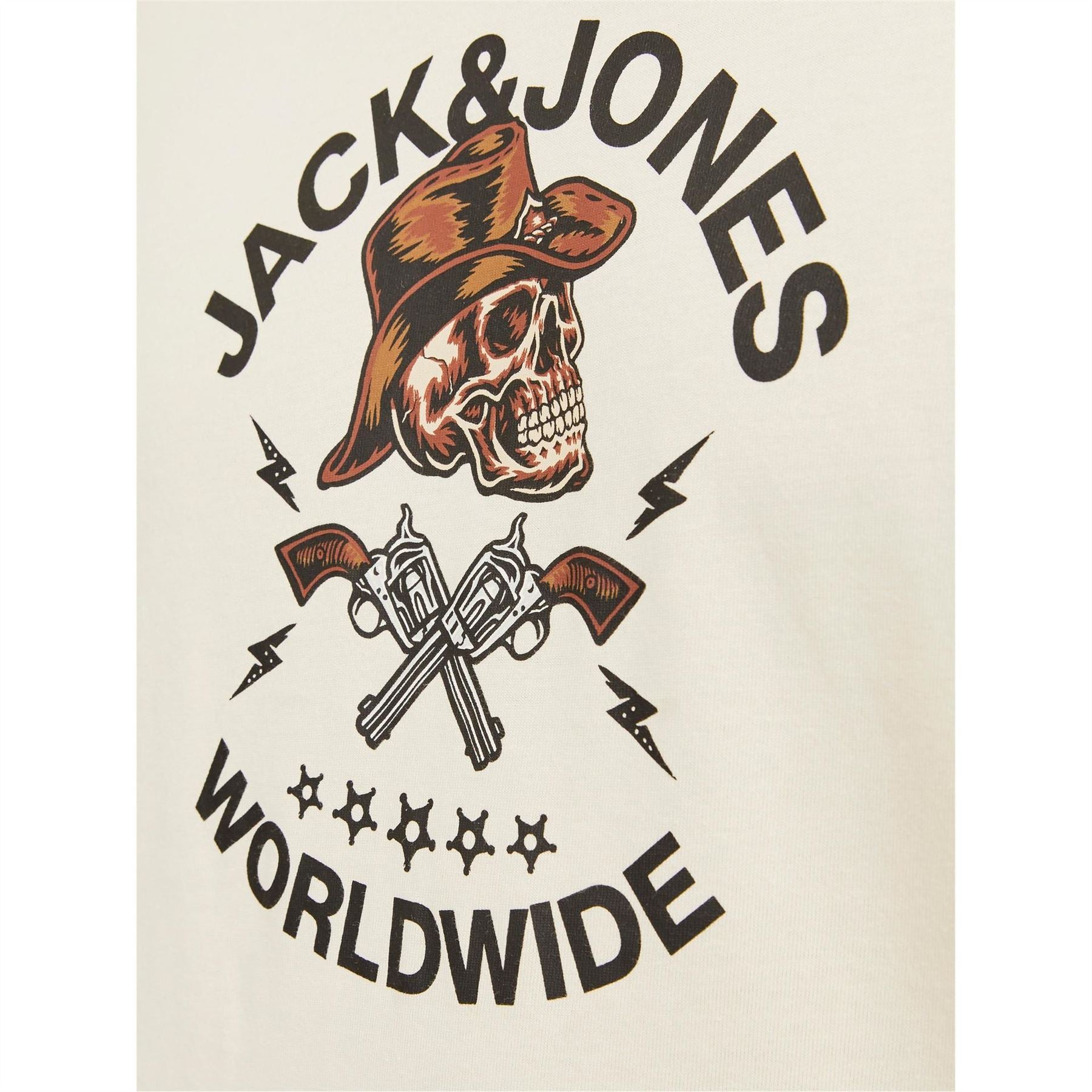 Jack and Jones Skull Regular Fit Crew Neck T-Shirt