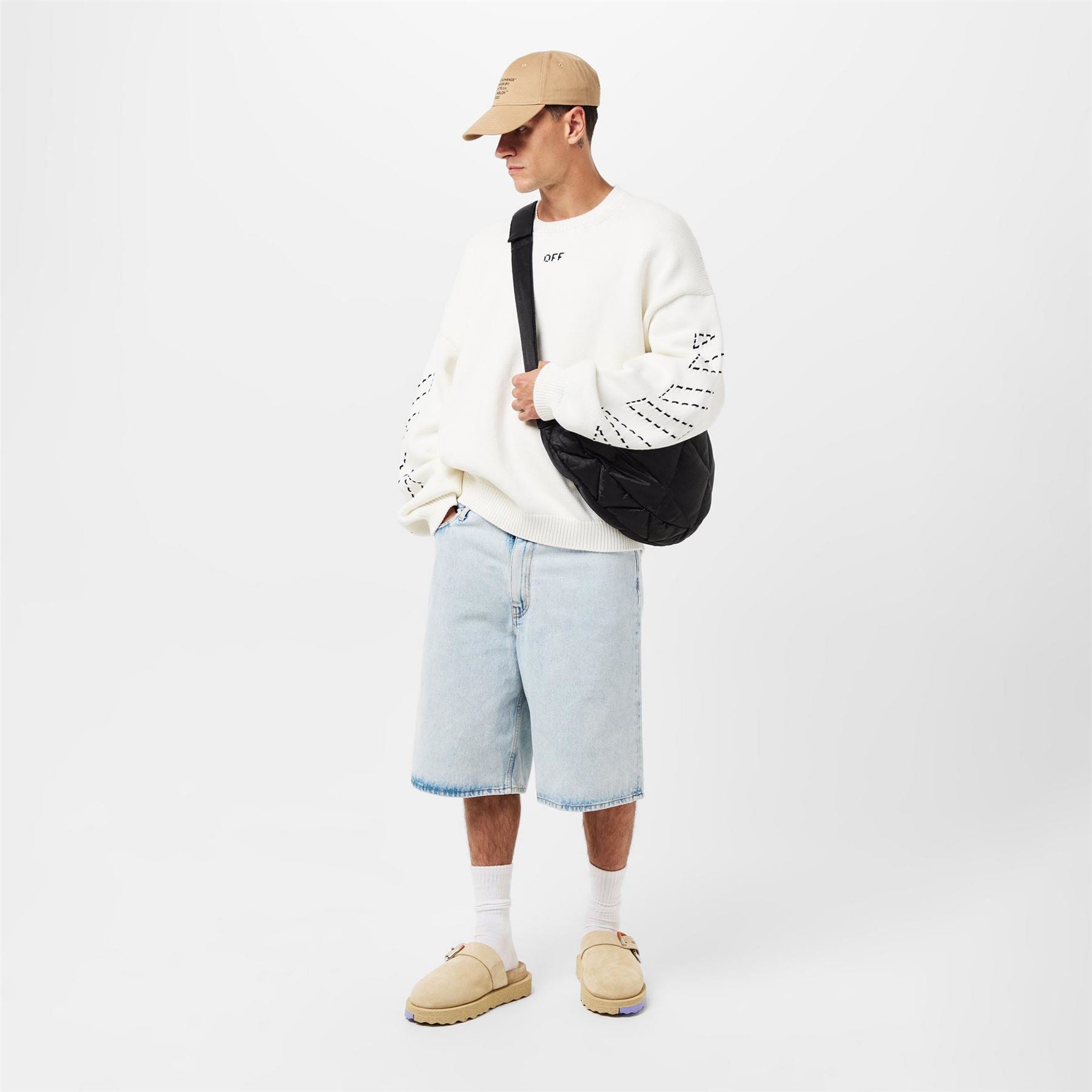 Off White Block Heel Closed Toe Shuv Clogs
