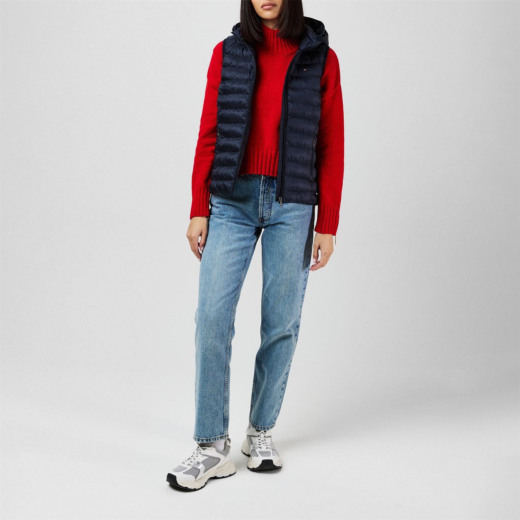 Tommy Hilfiger Heritage Low Down Duck Down Detachable Hood Sleeveless Short Puffer Jacket