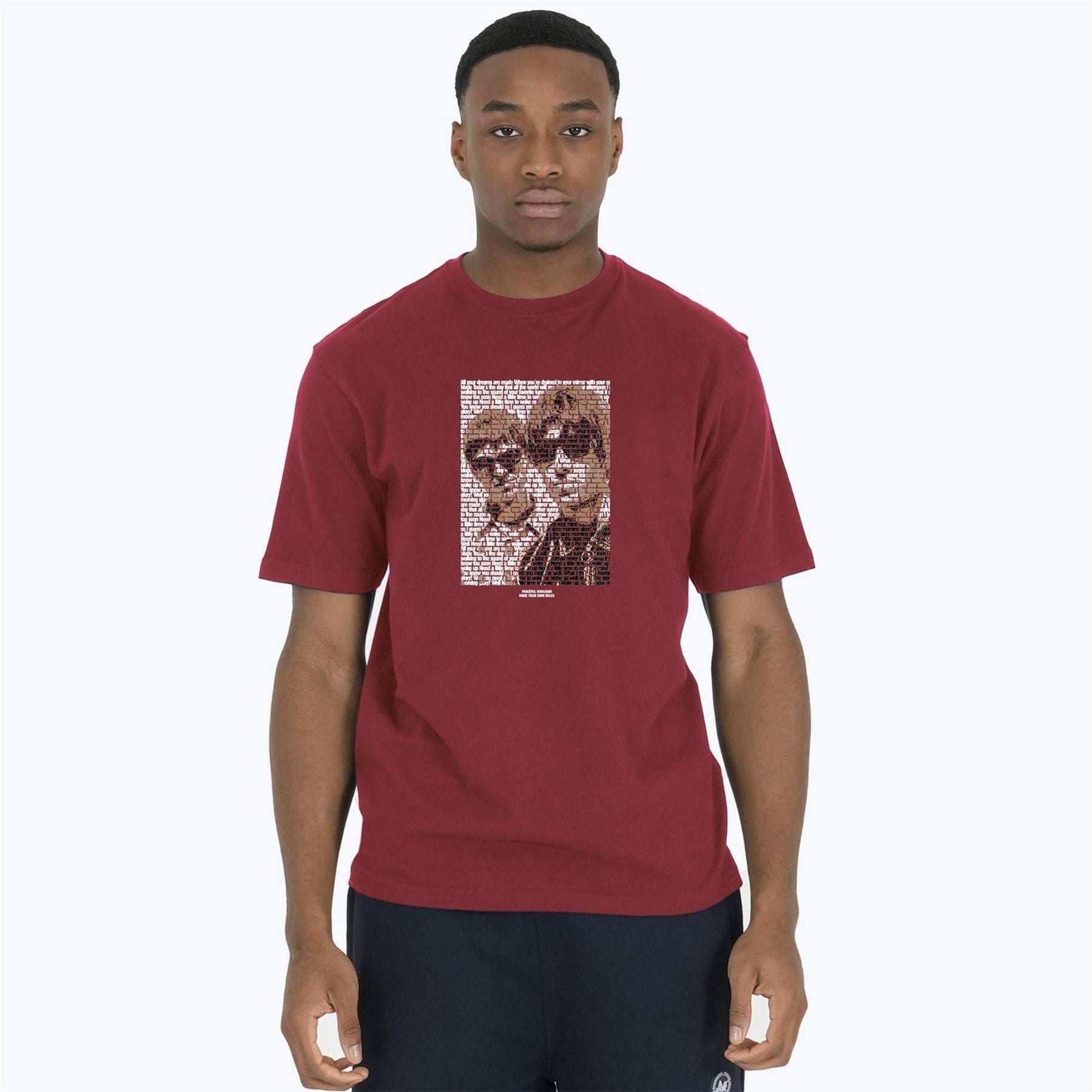 Peaceful Hooligan Brothers Lettering Regular Fit T-Shirt