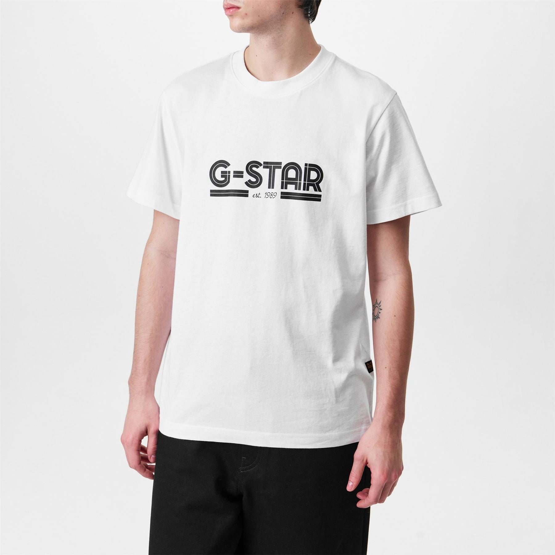 G Star Line Script Lettering Regular Fit T-Shirt