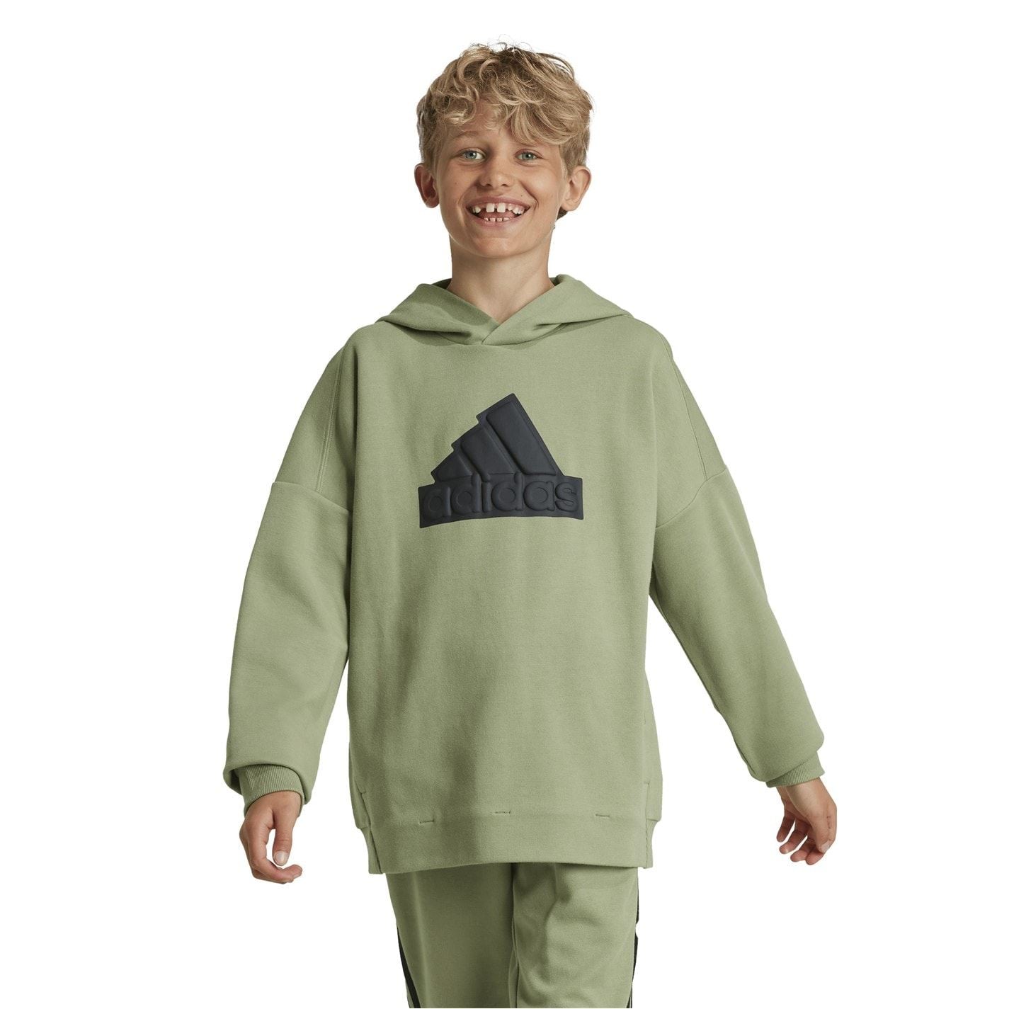 adidas Kids Logo Hooded Neck Long Sleeve Sweatshirt