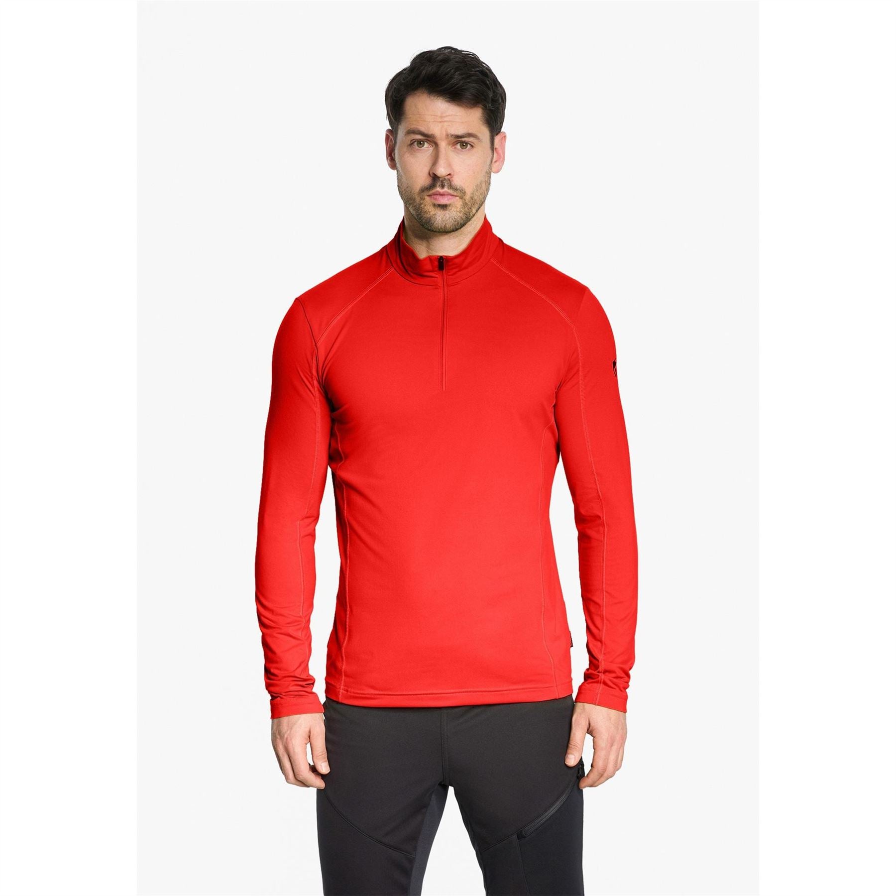 Ziener Jelessa Logo Badge Funnel Zip Neck Long Sleeve Athletic Top