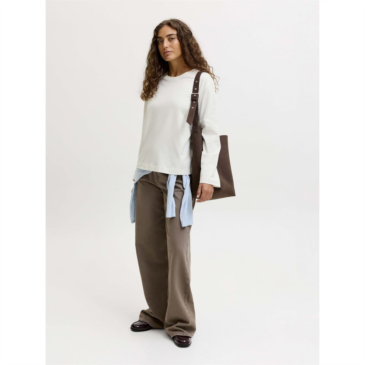 JJXX Sophia Boxy Fit Crew Neck Long Sleeve T-Shirt