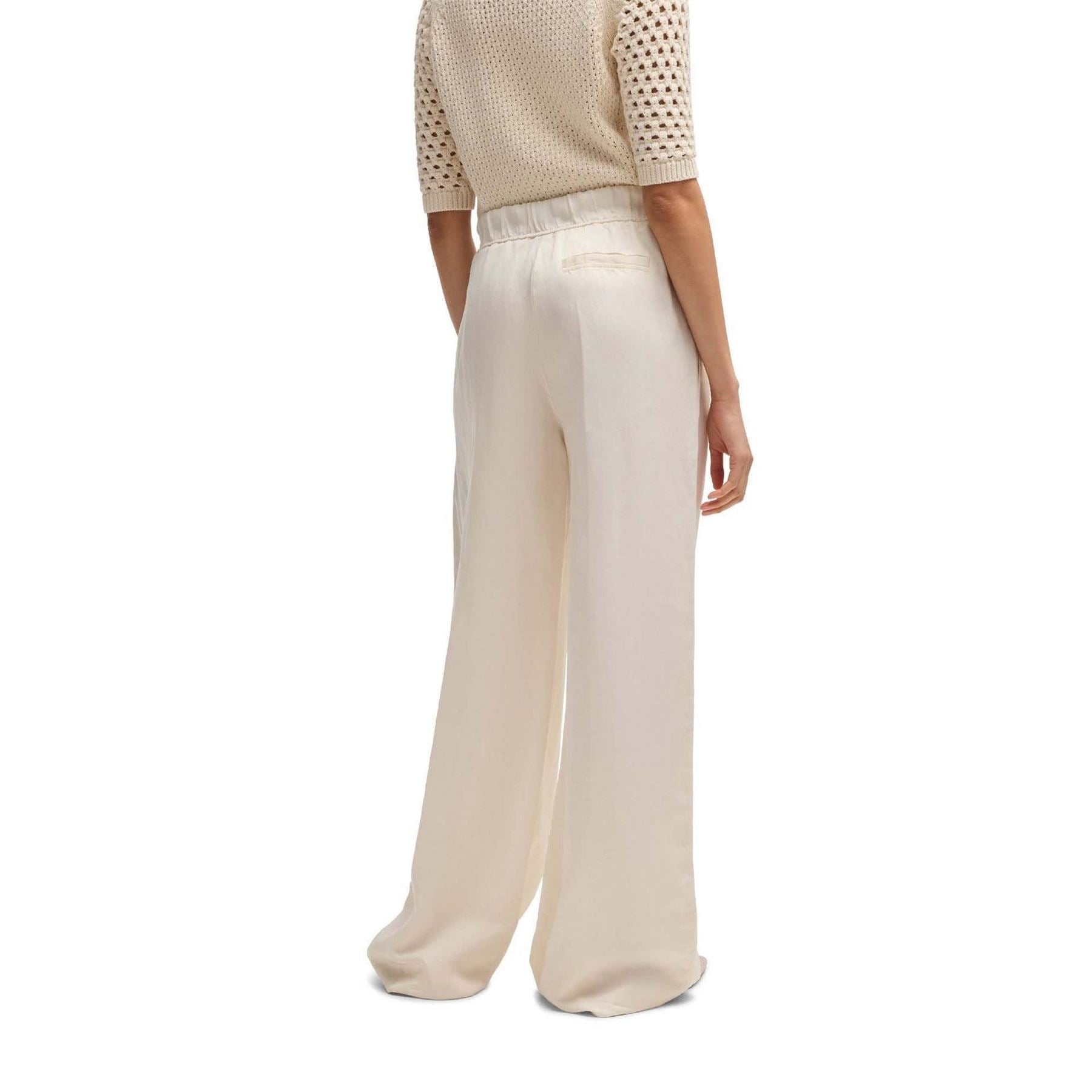 Boss W Relaxed Fit Wide Leg Trousers