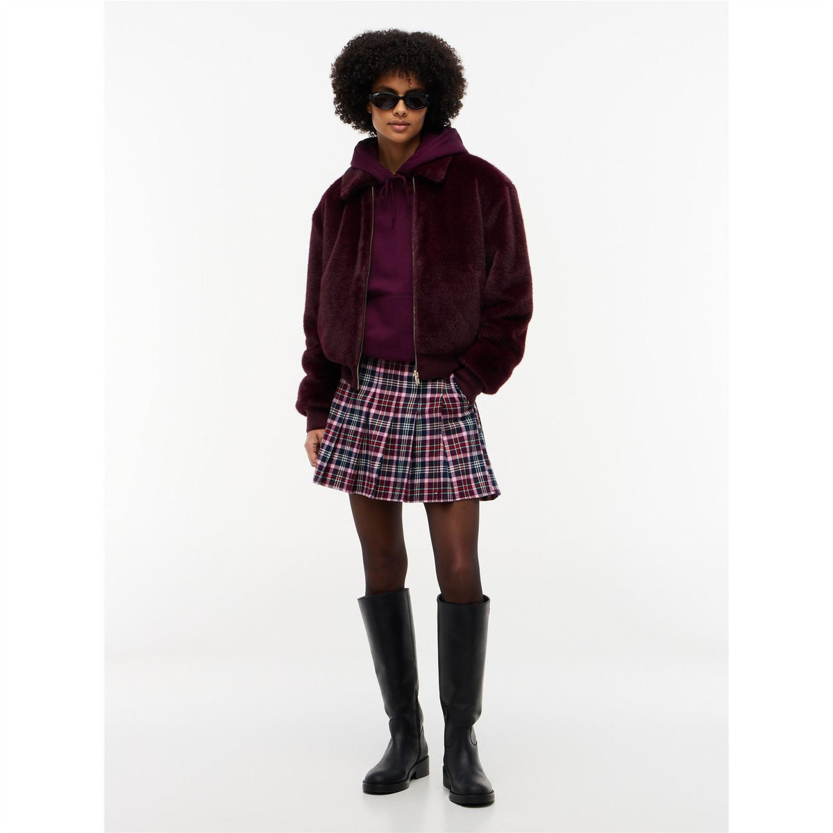 Tommy Jeans Tartan Pleated Mini Skirt