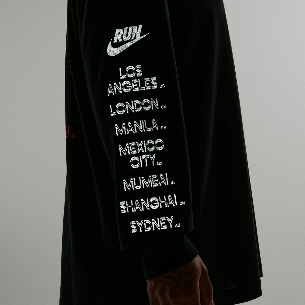 Nike After Dark Tour Cotton Oversized Fit Long Sleeve T-Shirt